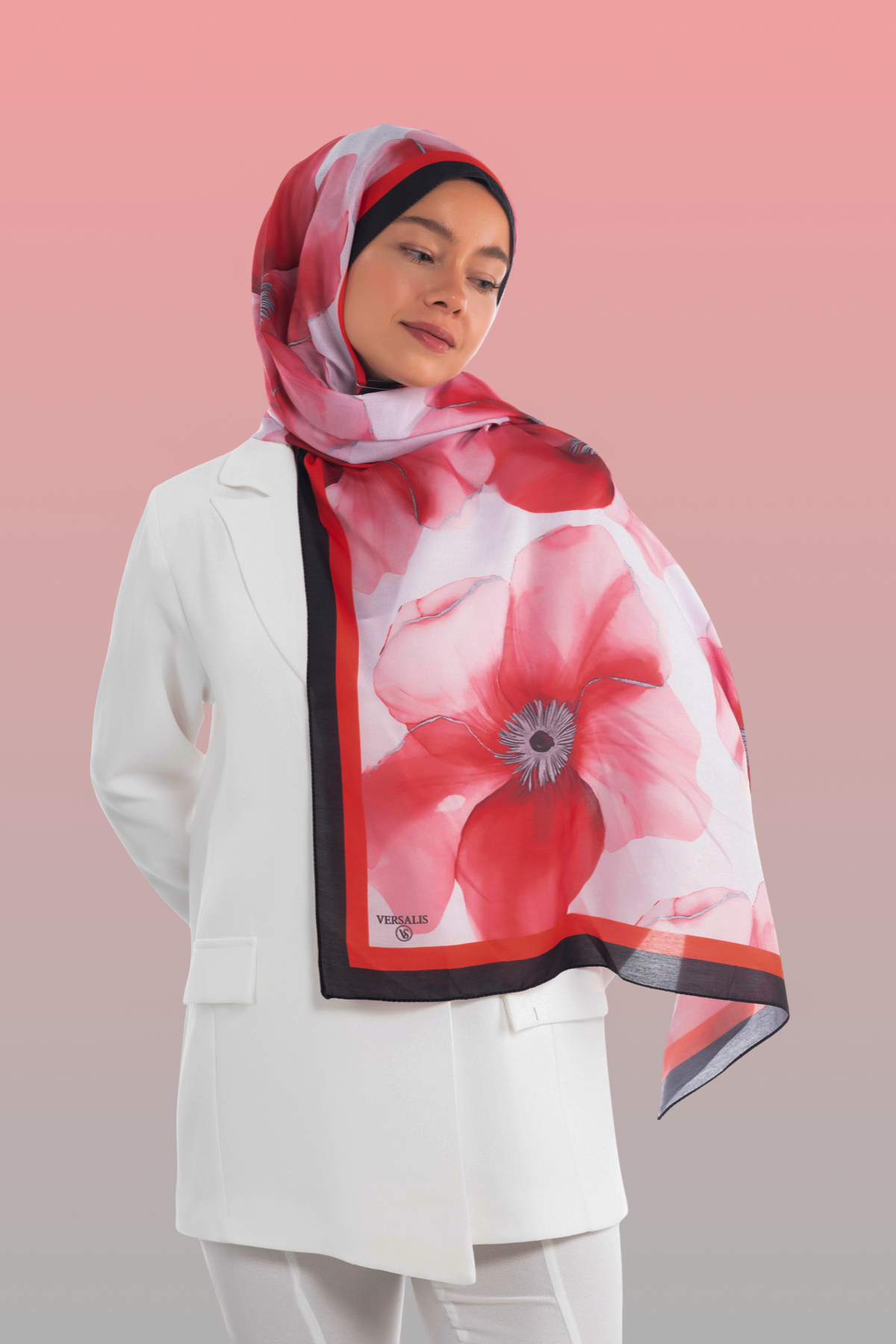 So Soft™ Shawl | Blush Flora - Light Red Flower