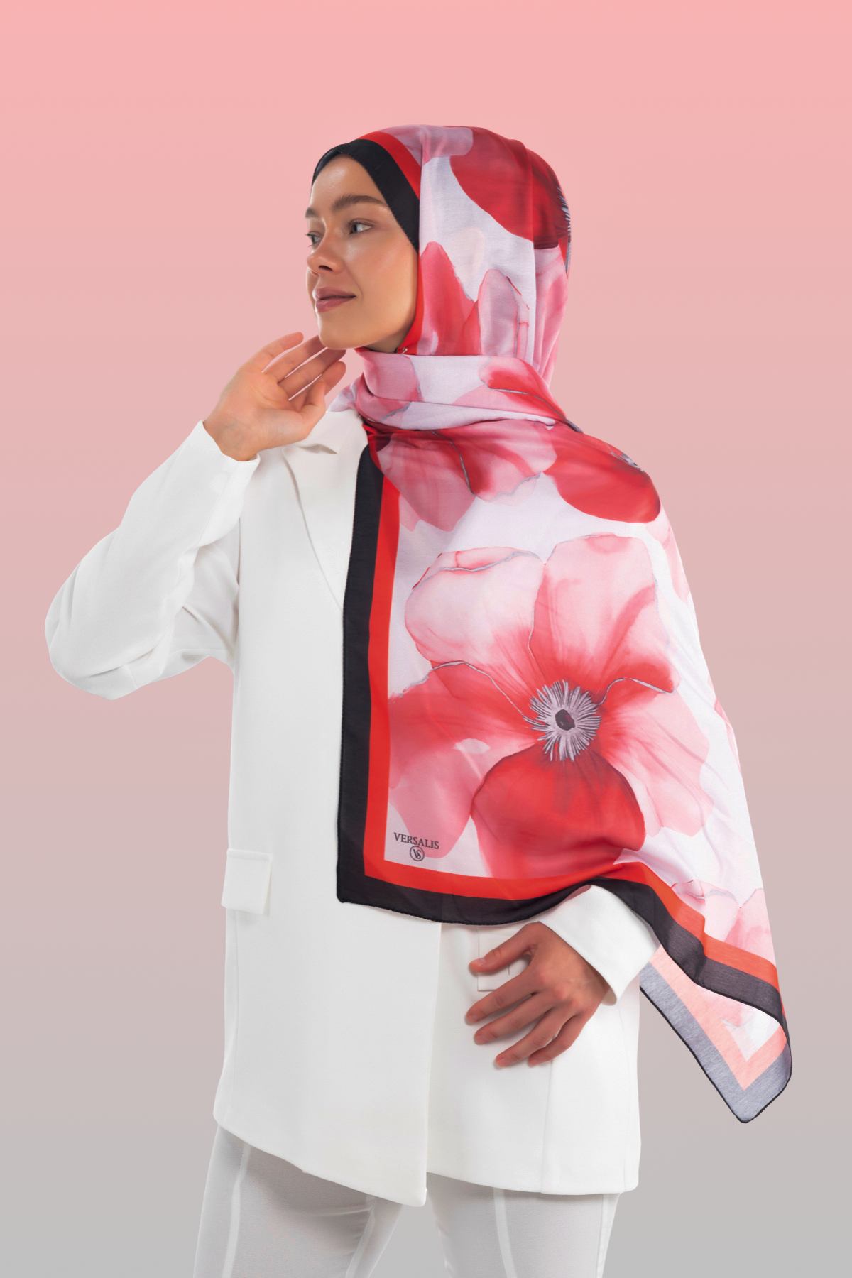 So Soft™ Shawl | Blush Flora - Light Red Flower