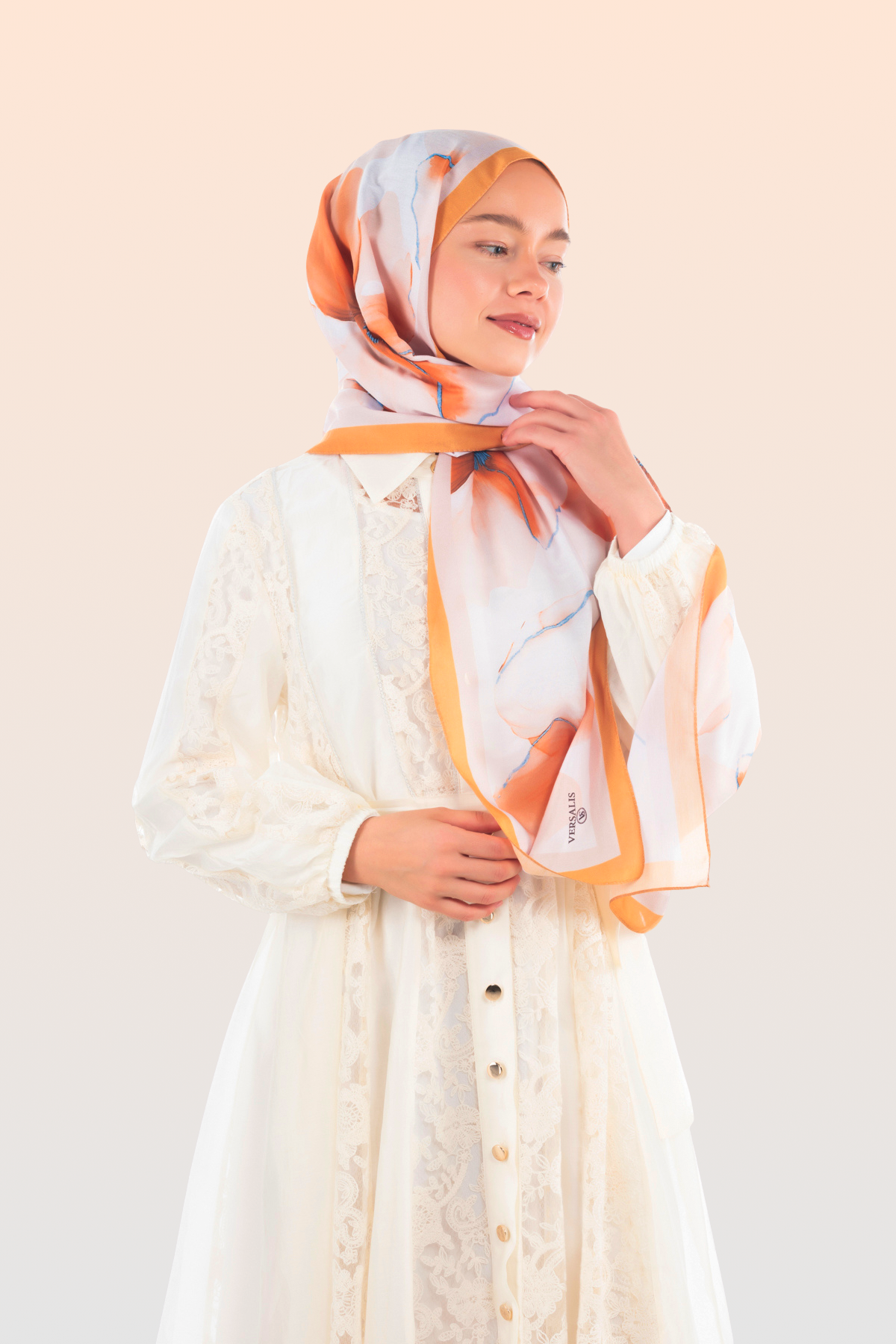 So Soft™ Scarf | Blush Flora - Light Orange Sun