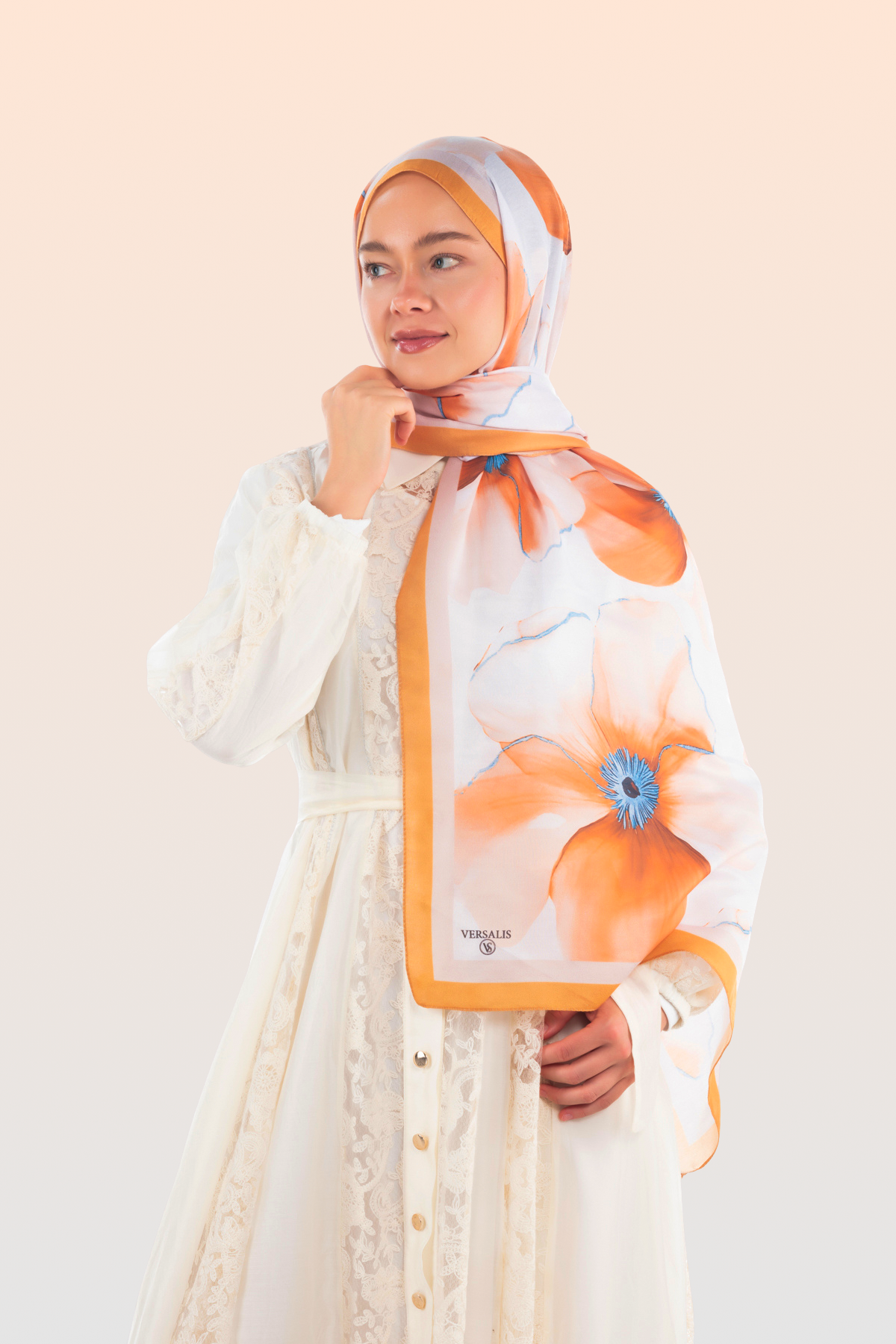 So Soft™ Scarf | Blush Flora - Light Orange Sun