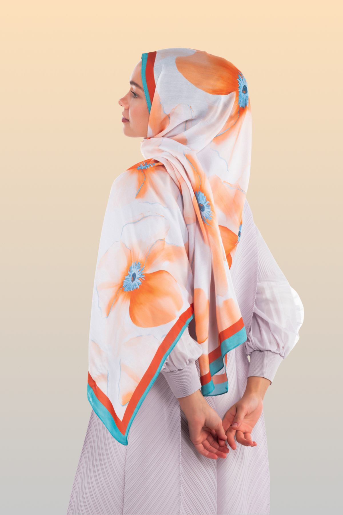 So Soft™ Scarf | Blush Flora - Pastel Orange Flower