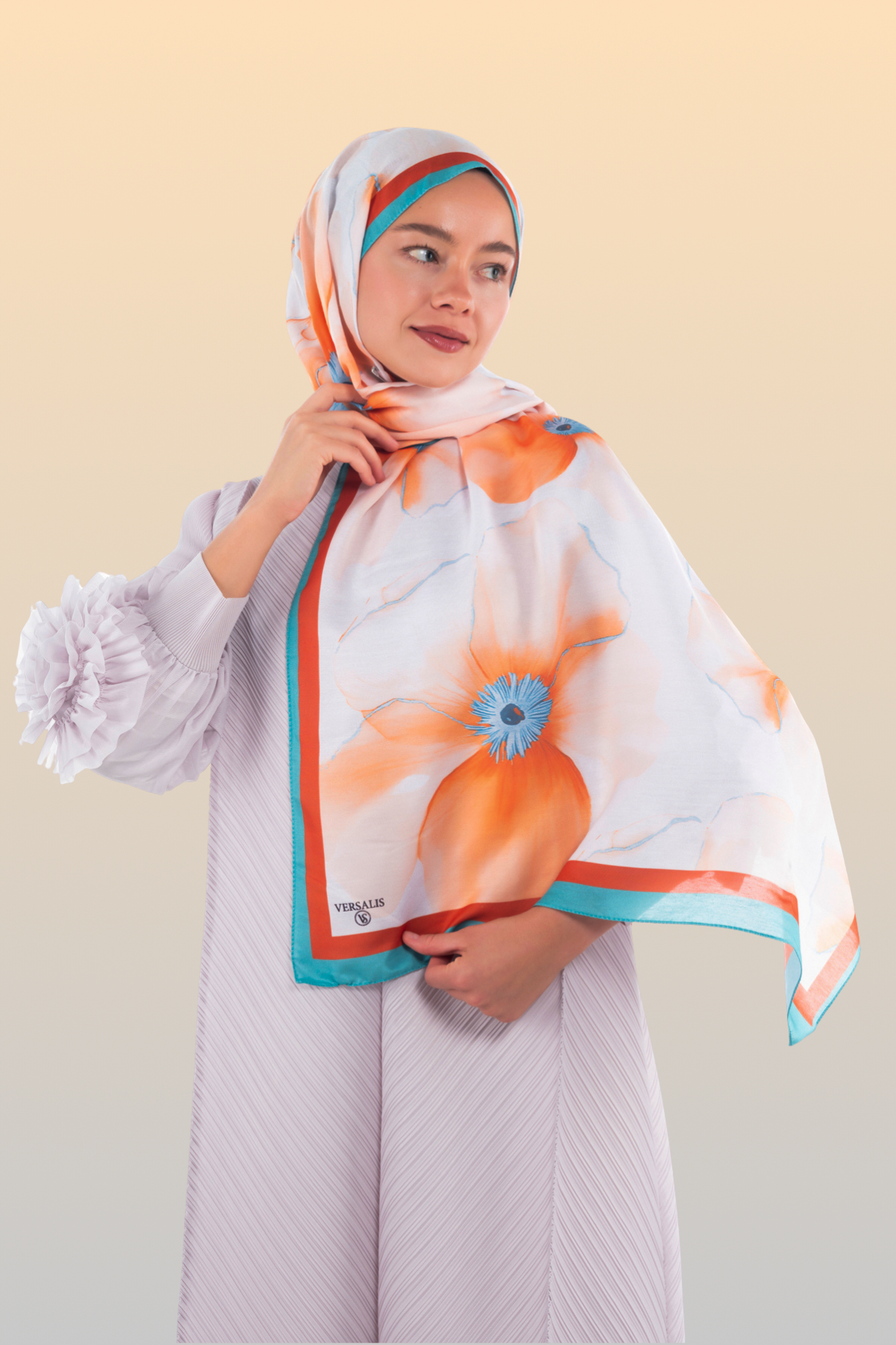 So Soft™ Scarf | Blush Flora - Pastel Orange Flower