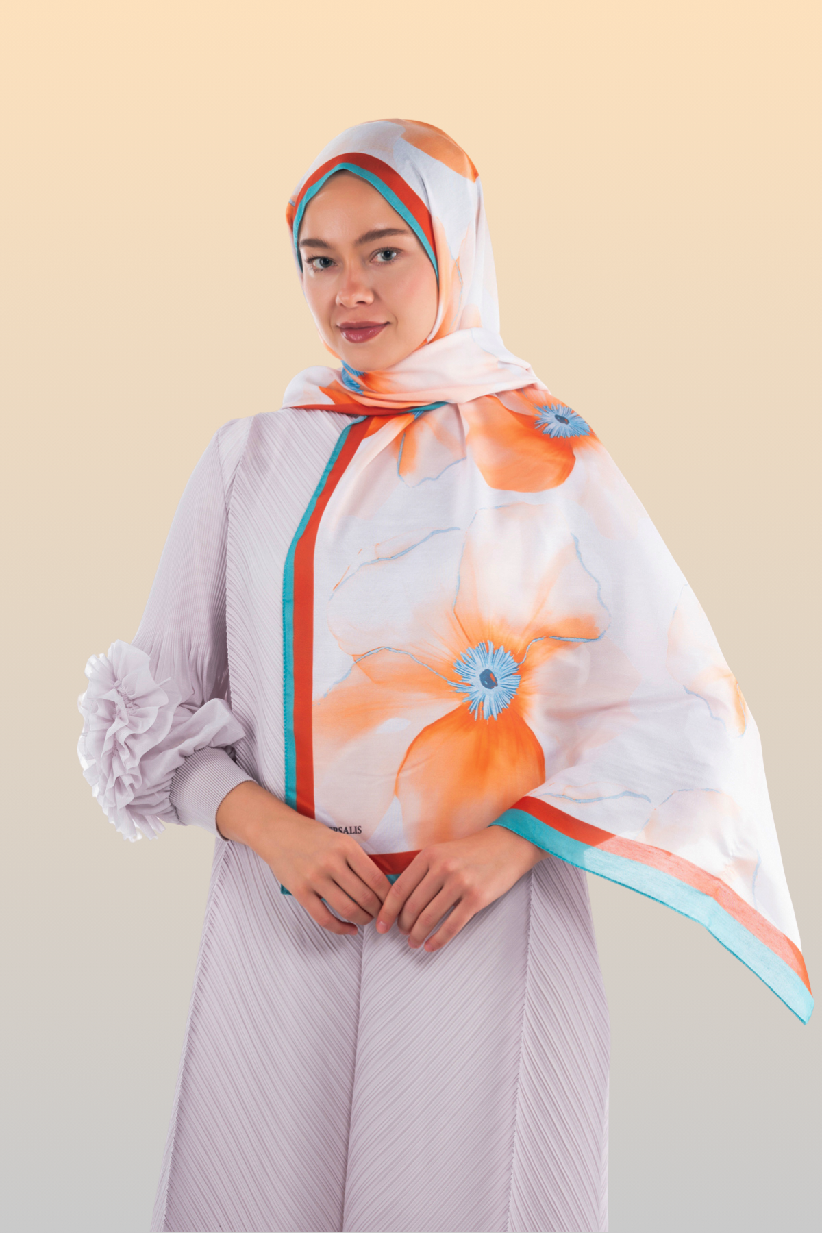 So Soft™ Scarf | Blush Flora - Pastel Orange Flower