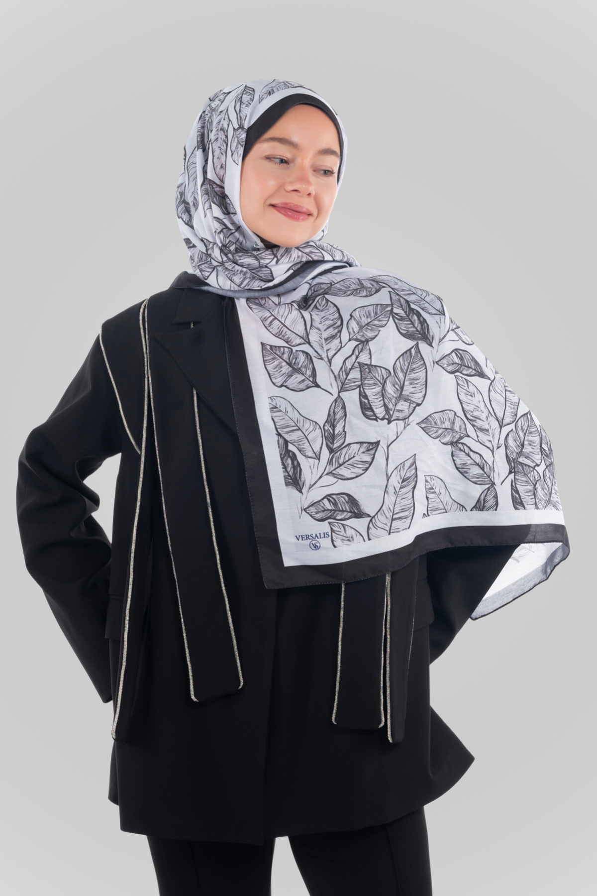 So Soft™ Shawl | Ink Meadow - Light Gray Melody
