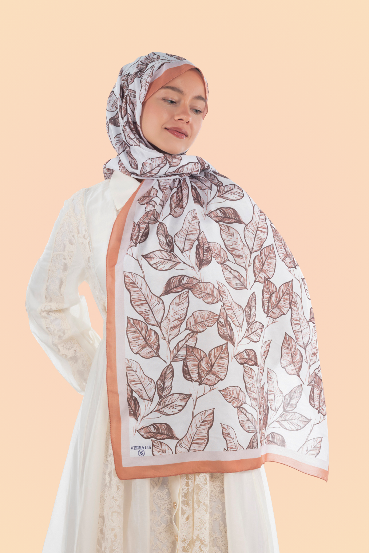 So Soft™ Scarf | Ink Meadow - Light Cream Elegance