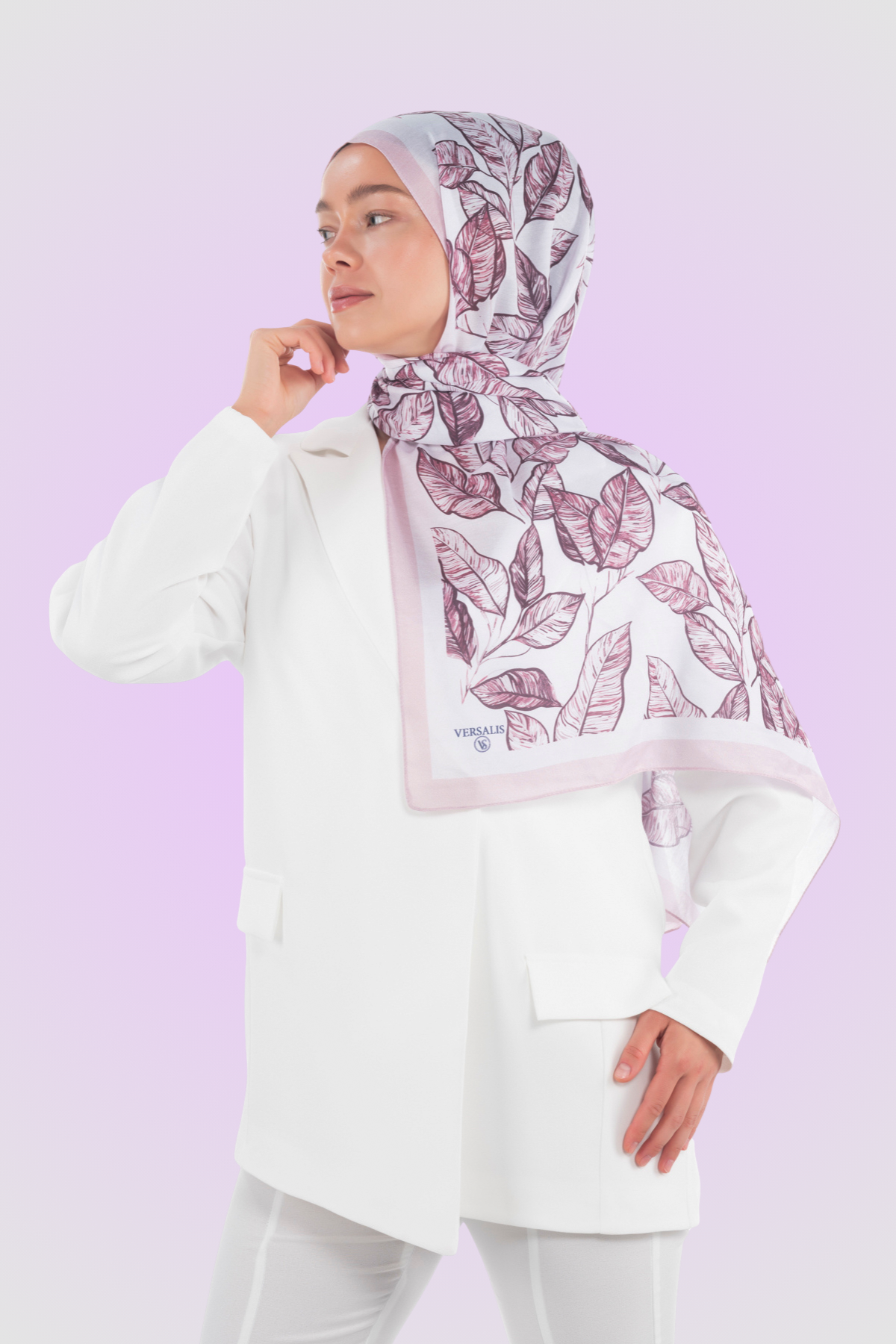 So Soft™ Scarf | Ink Meadow - Light Lilac Smile