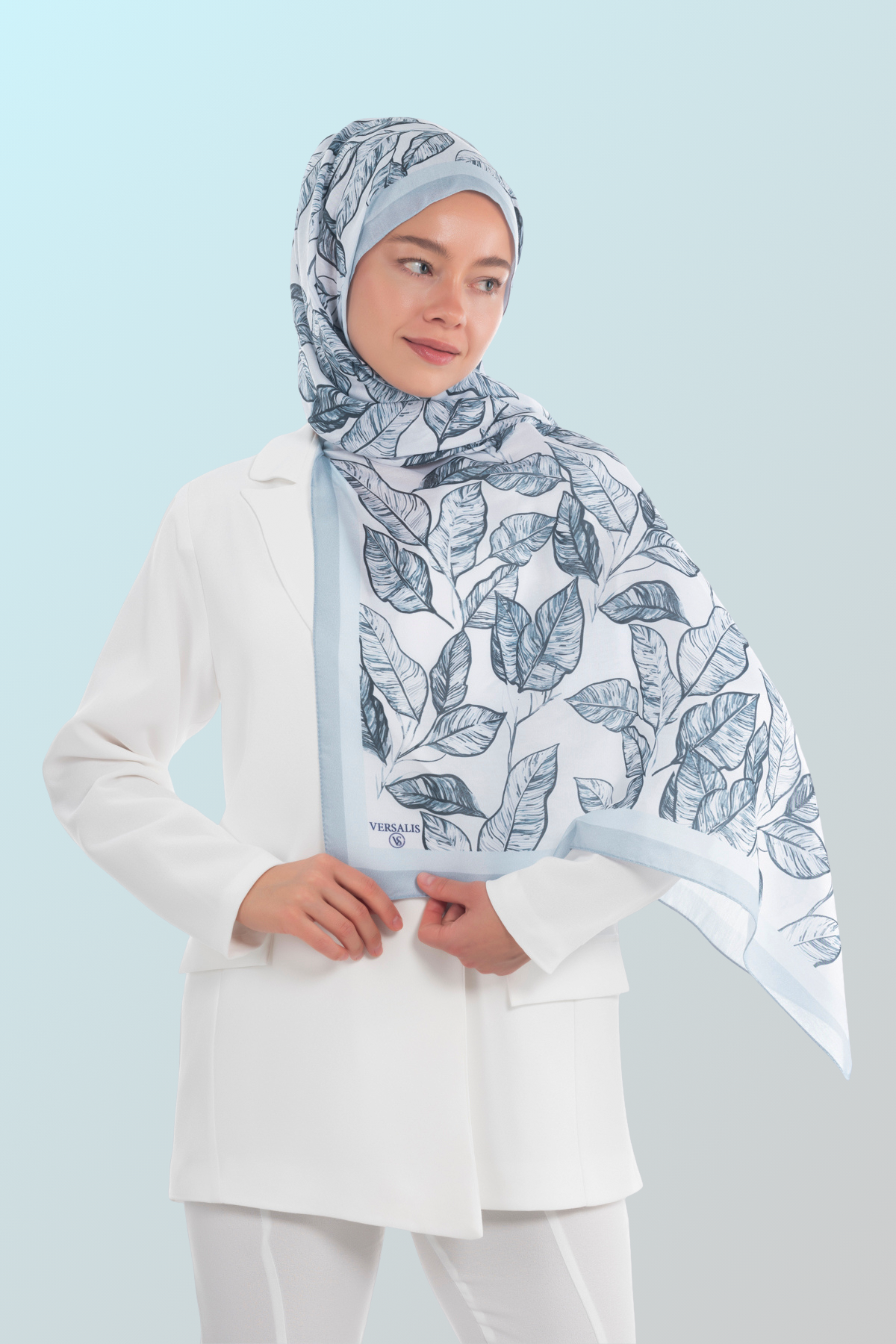 So Soft™ Scarf | Ink Meadow - Light Blue Freshness