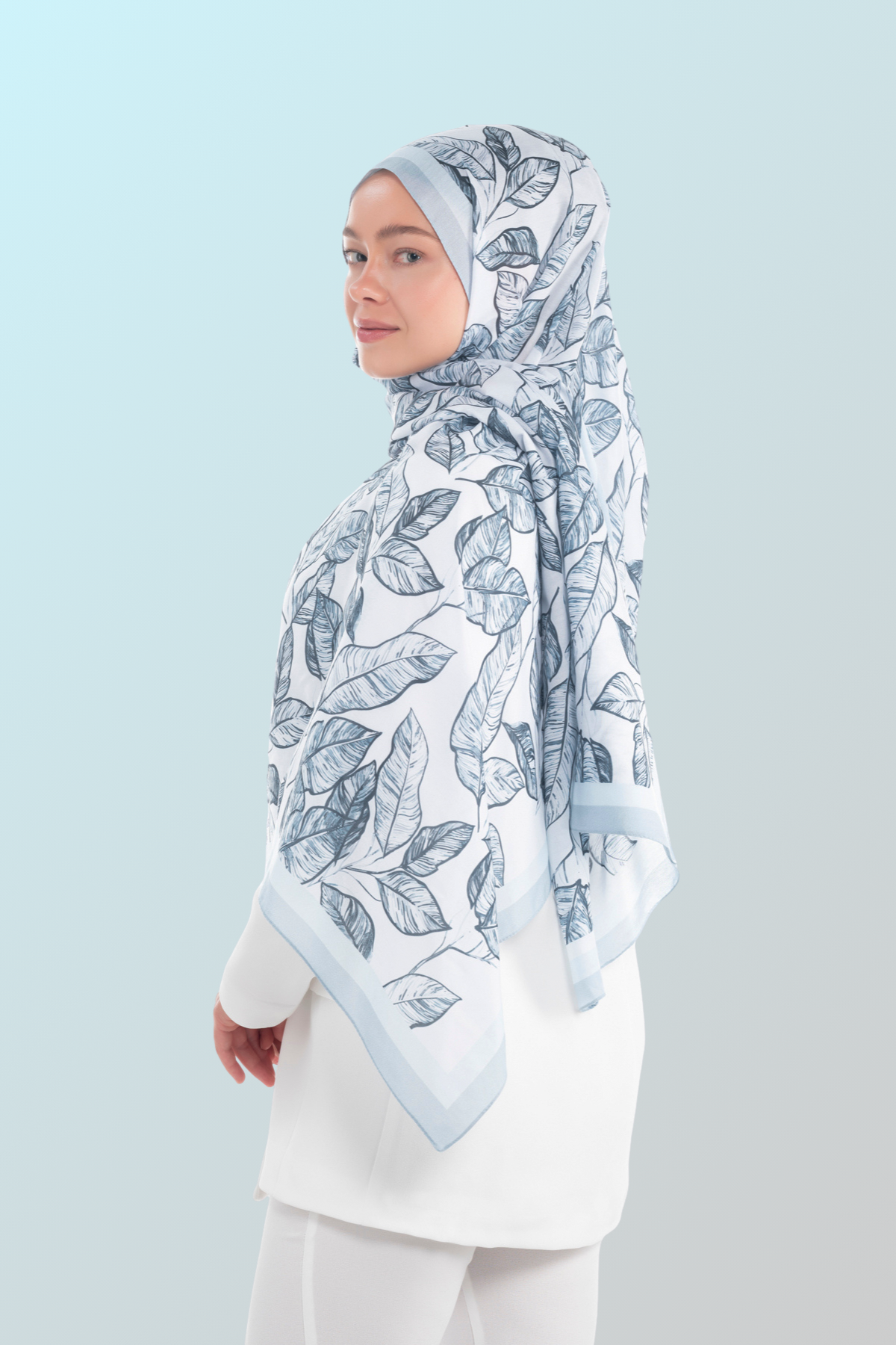 So Soft™ Scarf | Ink Meadow - Light Blue Freshness