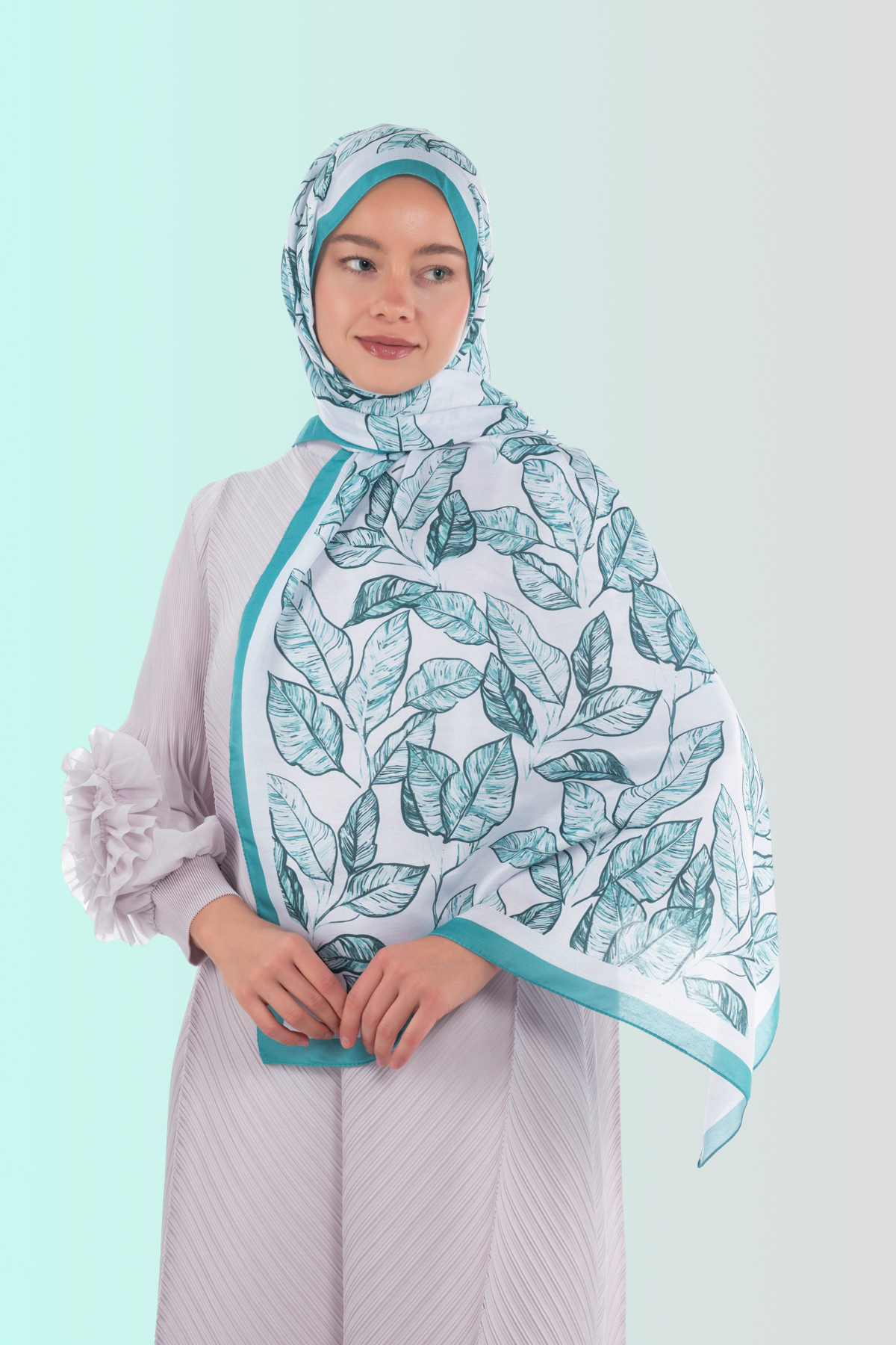 So Soft™ Shawl | Ink Meadow - Light Turquoise Calm