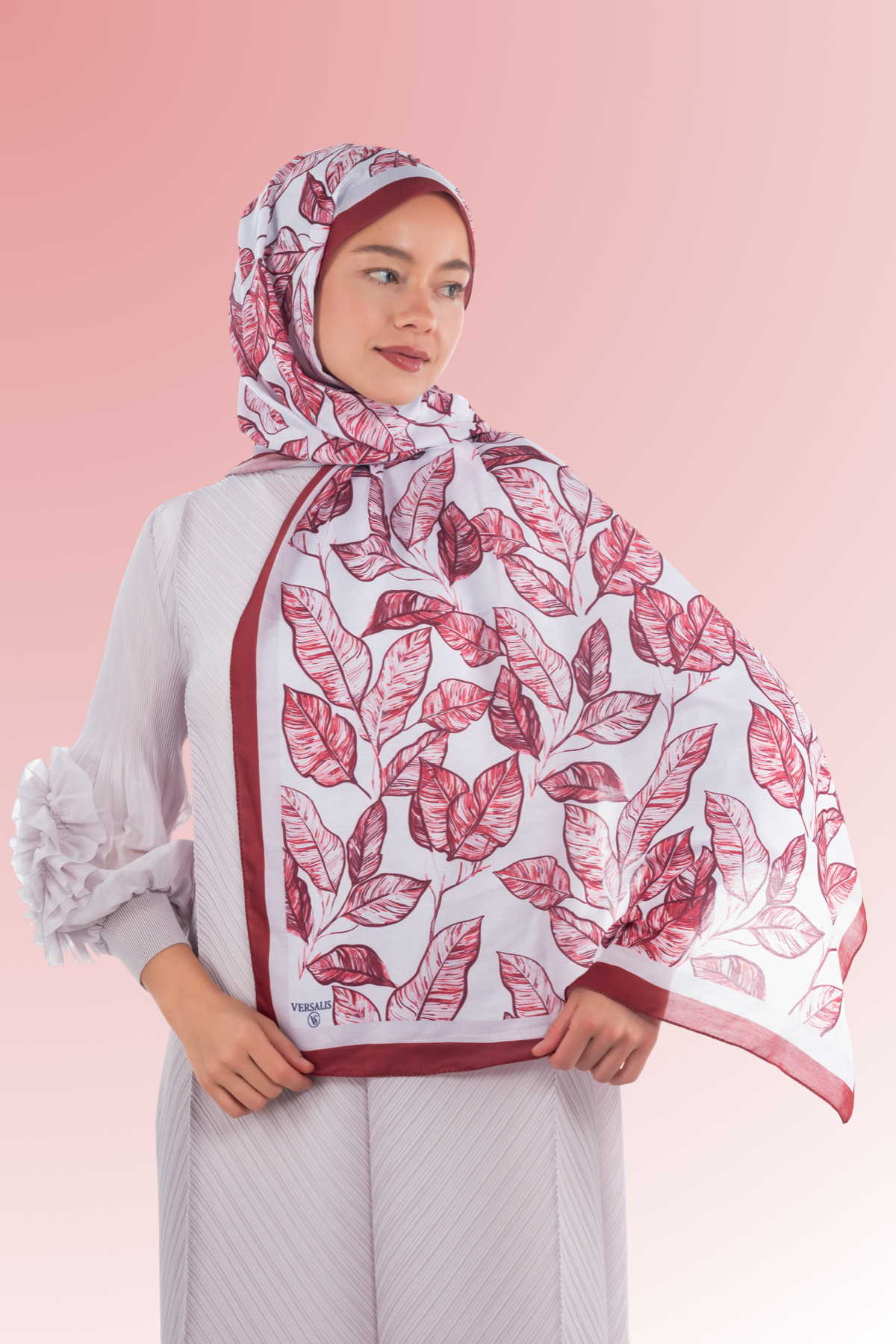 So Soft™ Shawl | Ink Meadow - Deep Crimson Leaf