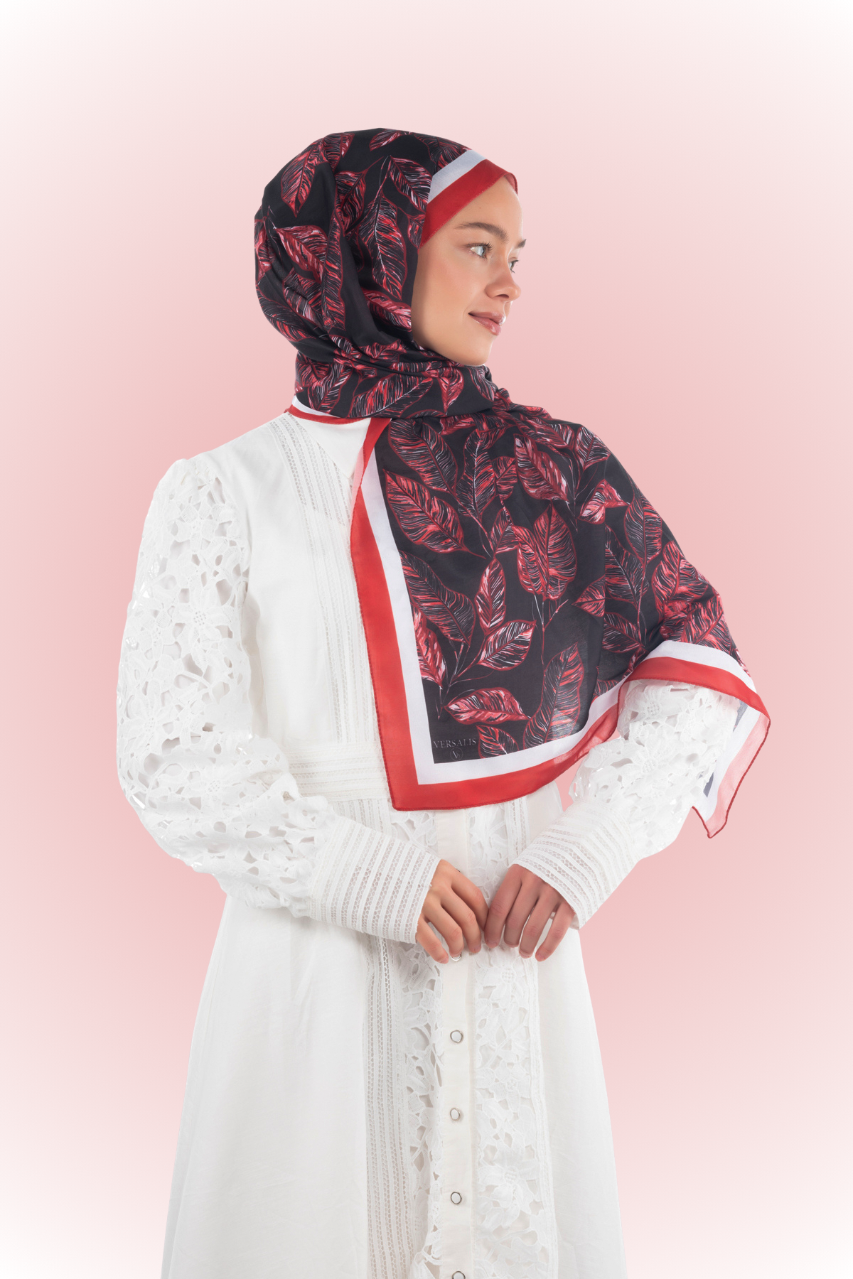 So Soft™ Scarf | Ink Meadow - Deep Red Black Night
