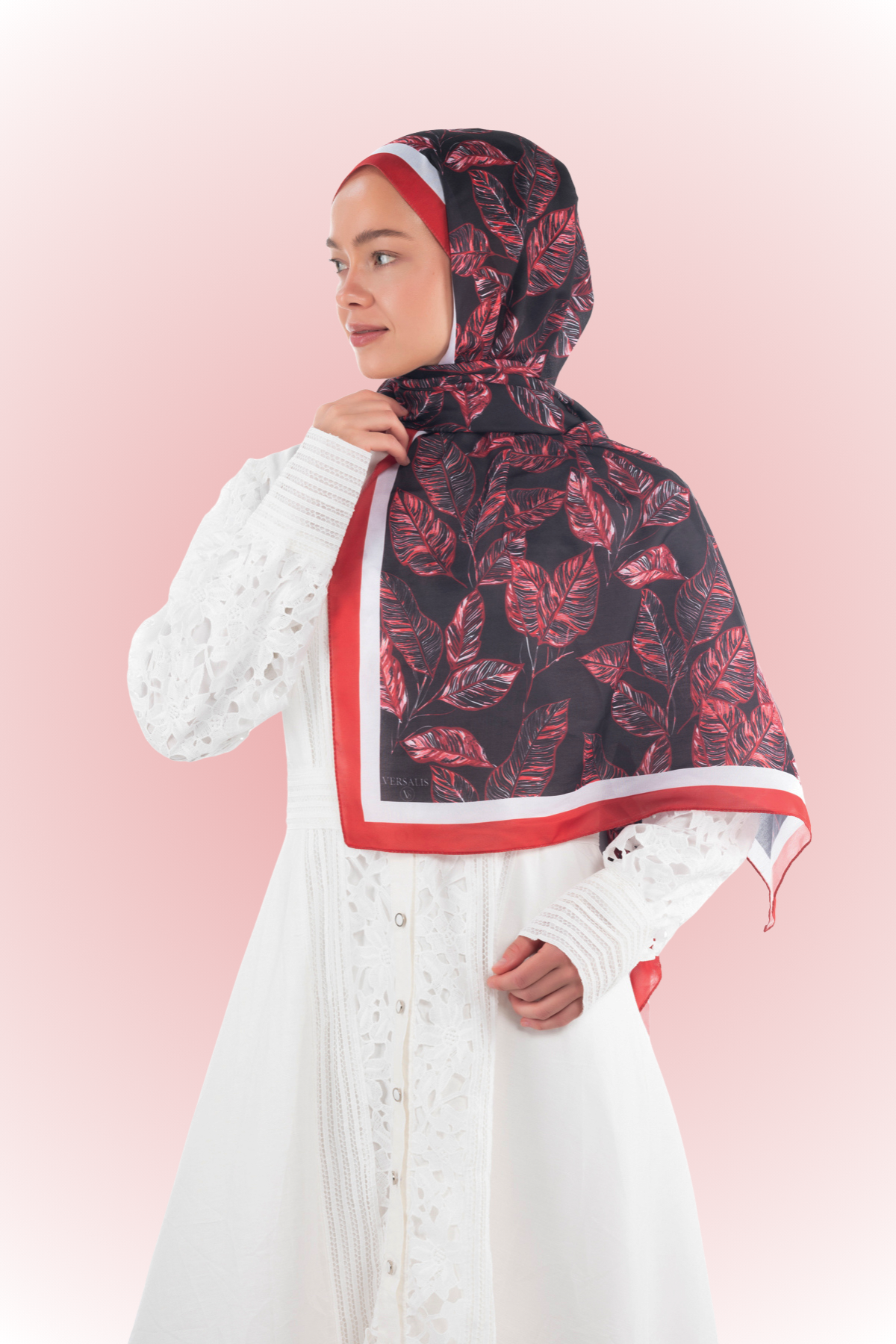 So Soft™ Scarf | Ink Meadow - Deep Red Black Night