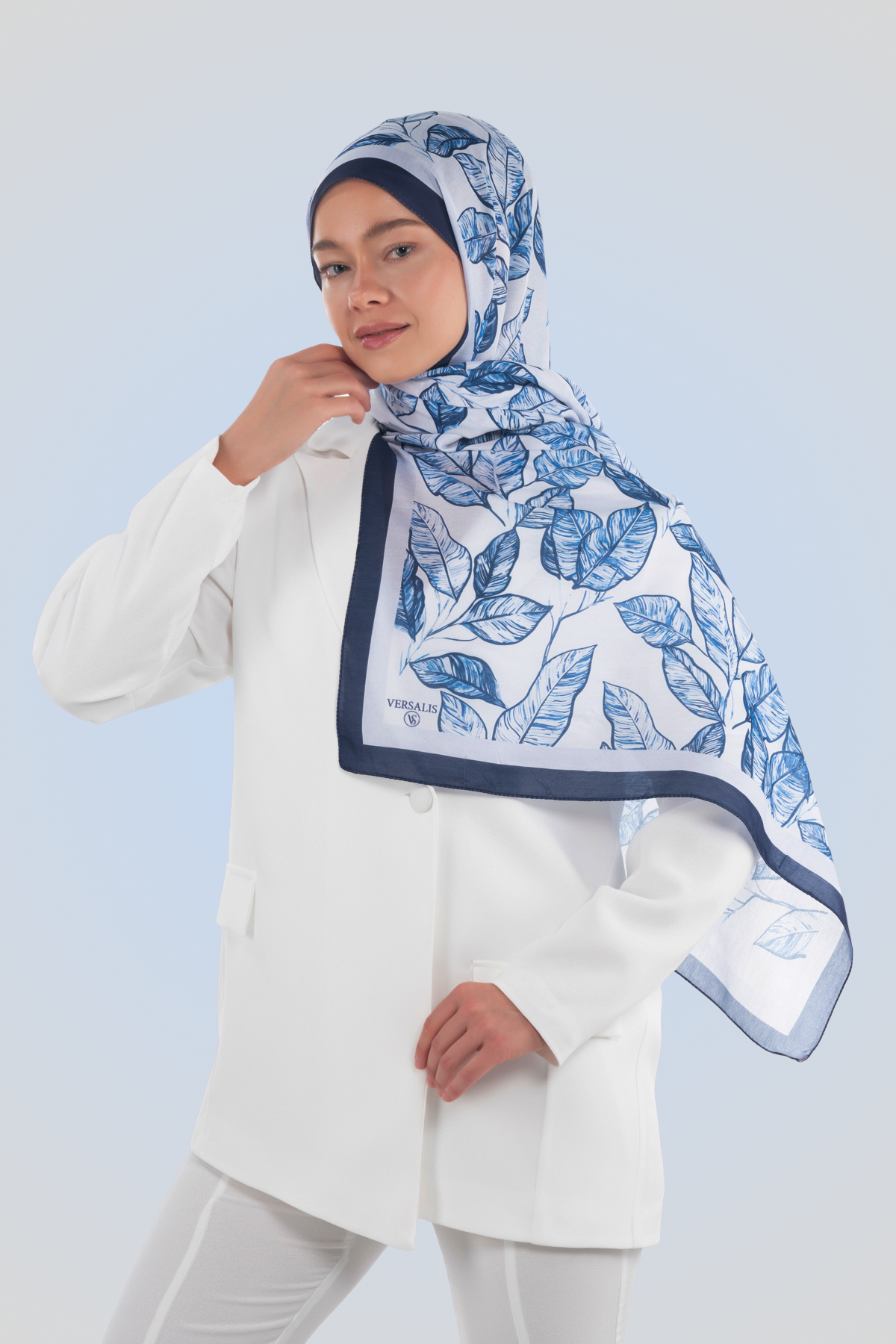 So Soft™ Scarf | Ink Meadow - Pastel Blue Sea
