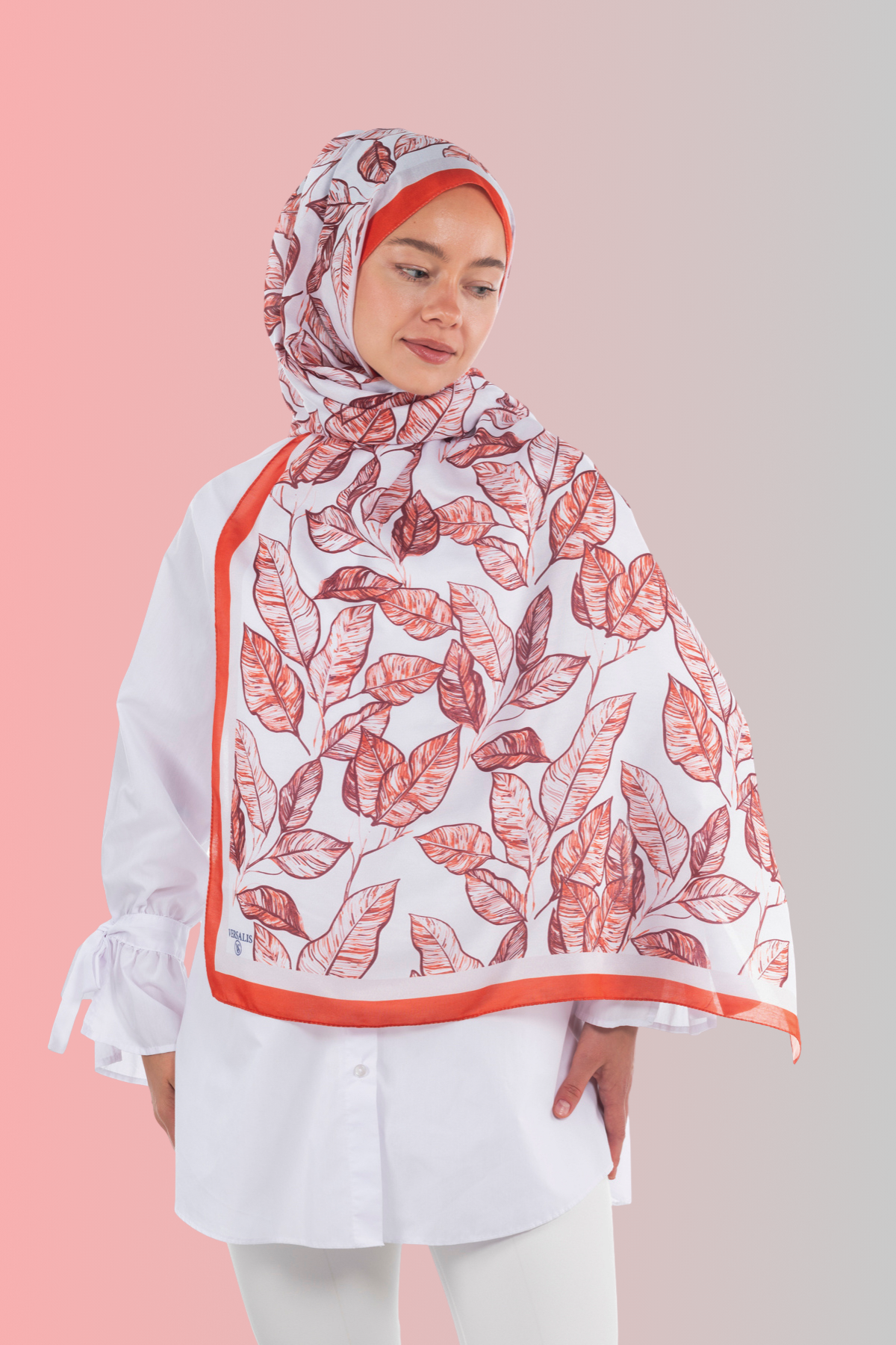 So Soft™ Shawl | Ink Meadow - Soft Orange Leaf