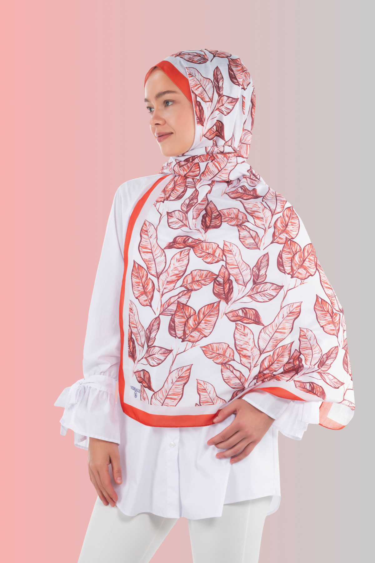 So Soft™ Shawl | Ink Meadow - Soft Orange Leaf