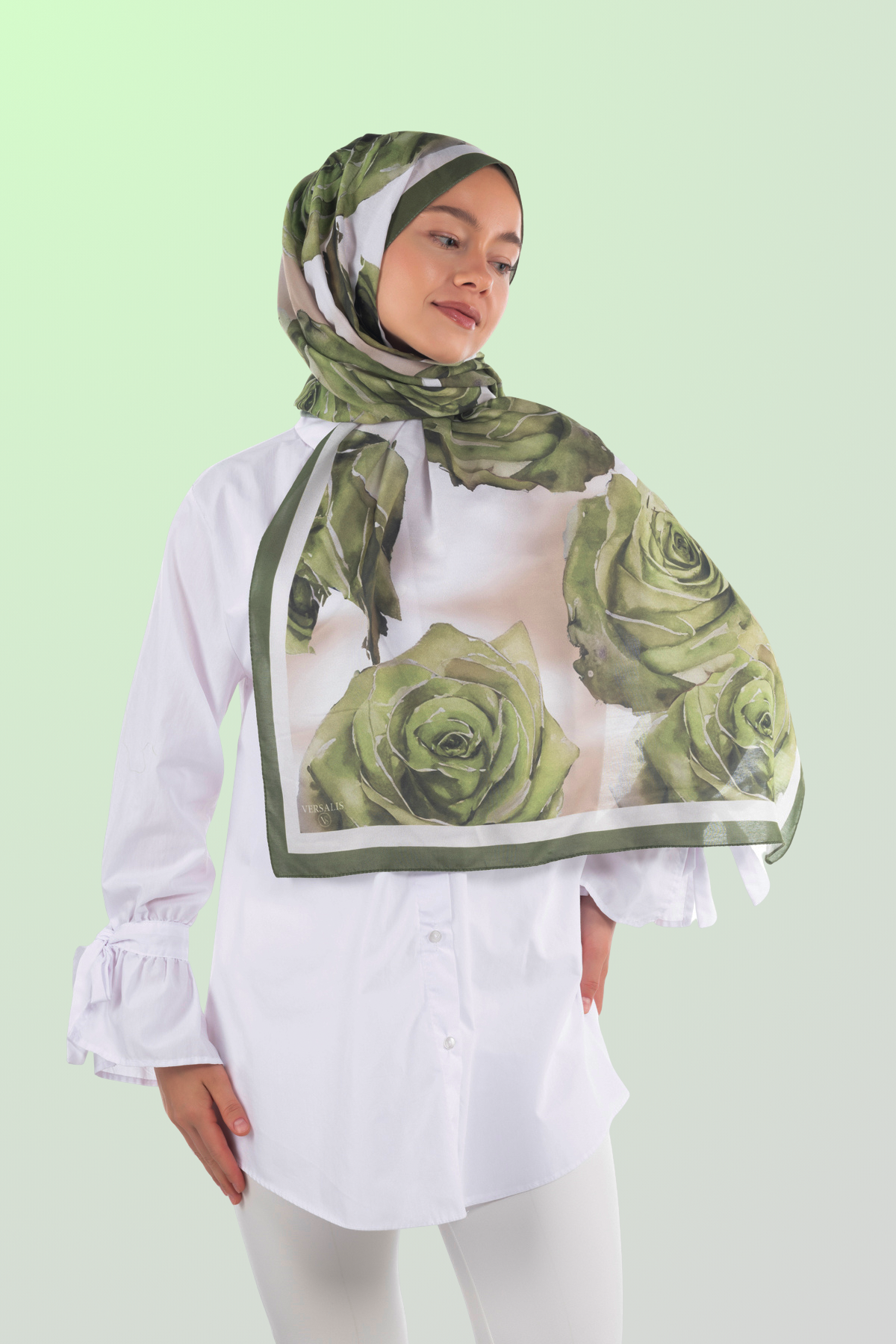 So Soft™ Scarf | Rose Cloud - Light Green Nature