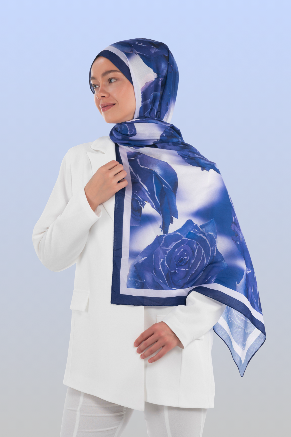 So Soft™ Scarf | Rose Cloud - Deep Blue Dream
