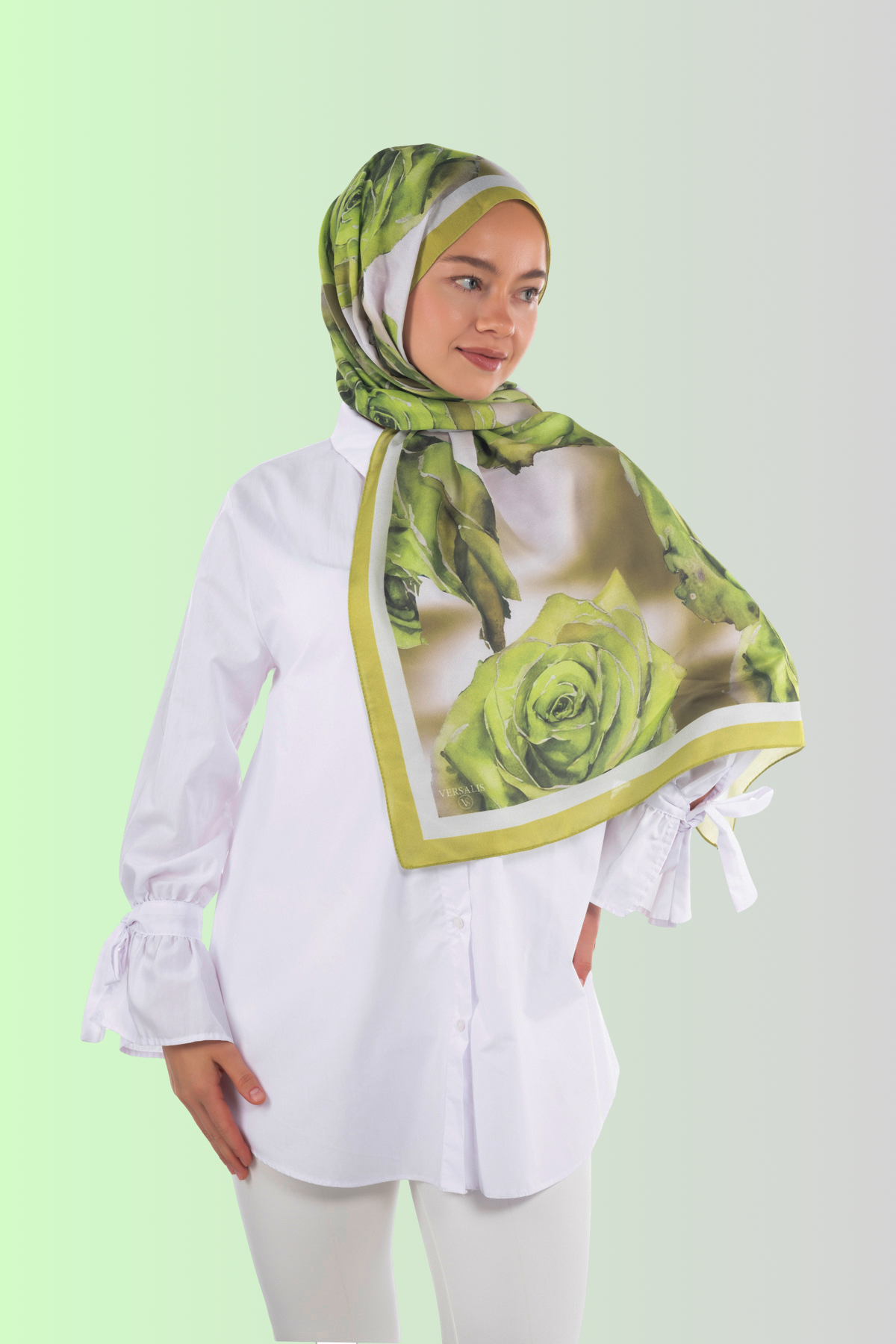 So Soft™ Shawl | Rose Cloud - Pastel Green Nature