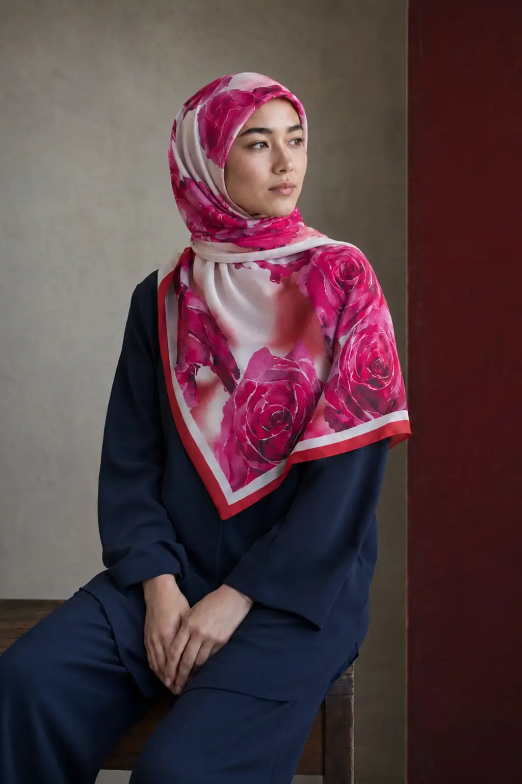 So Soft™ Şal | Rose Cloud - Açık Pembe Gülşah — model üzerinde görünüm