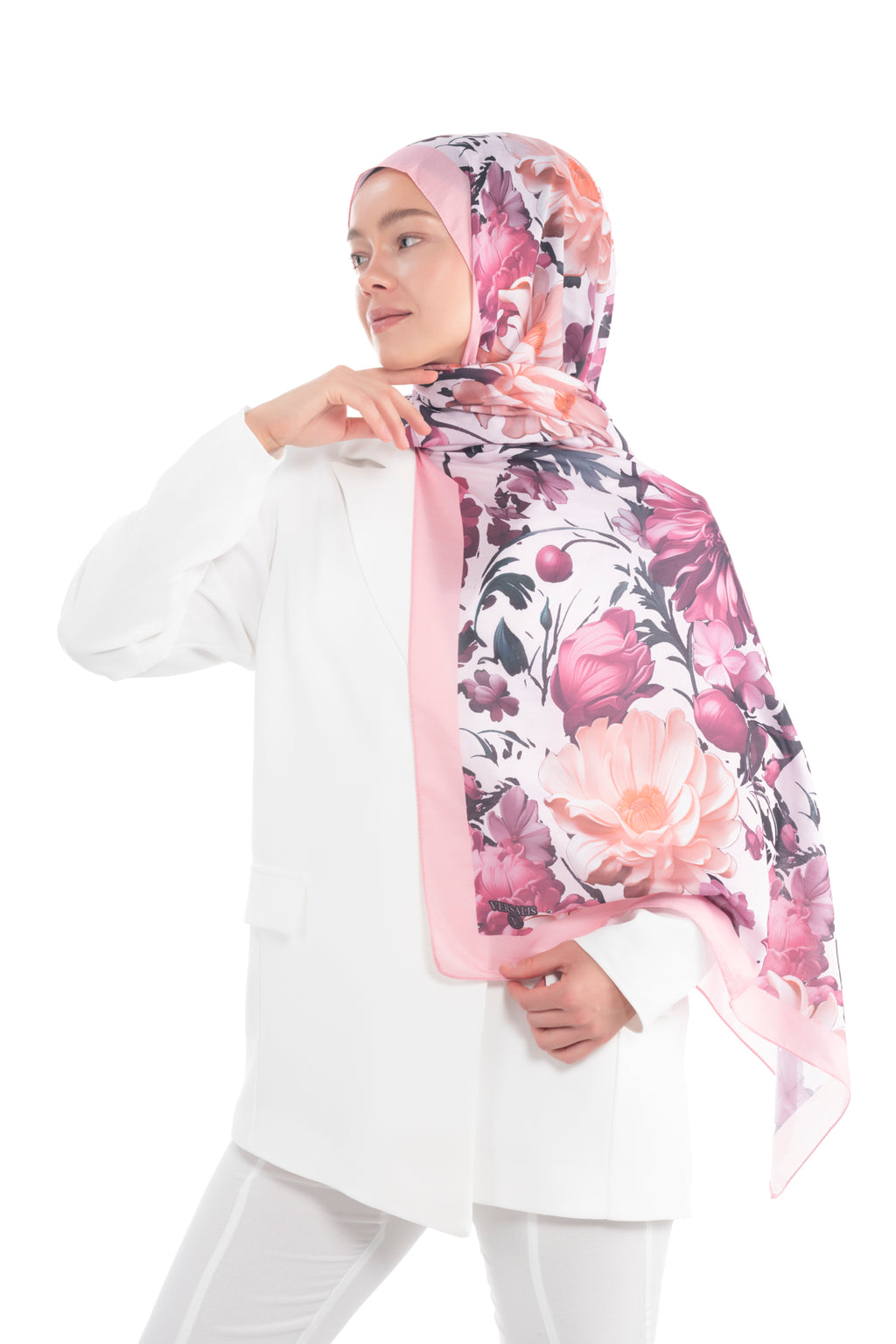 Versalis | Crimson Bloom Patterned So Soft™ Scarf Rose Silhouette