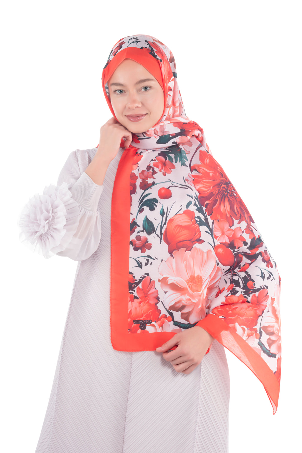 Versalis | Crimson Bloom Patterned So Soft™ Scarf Citrus Glow