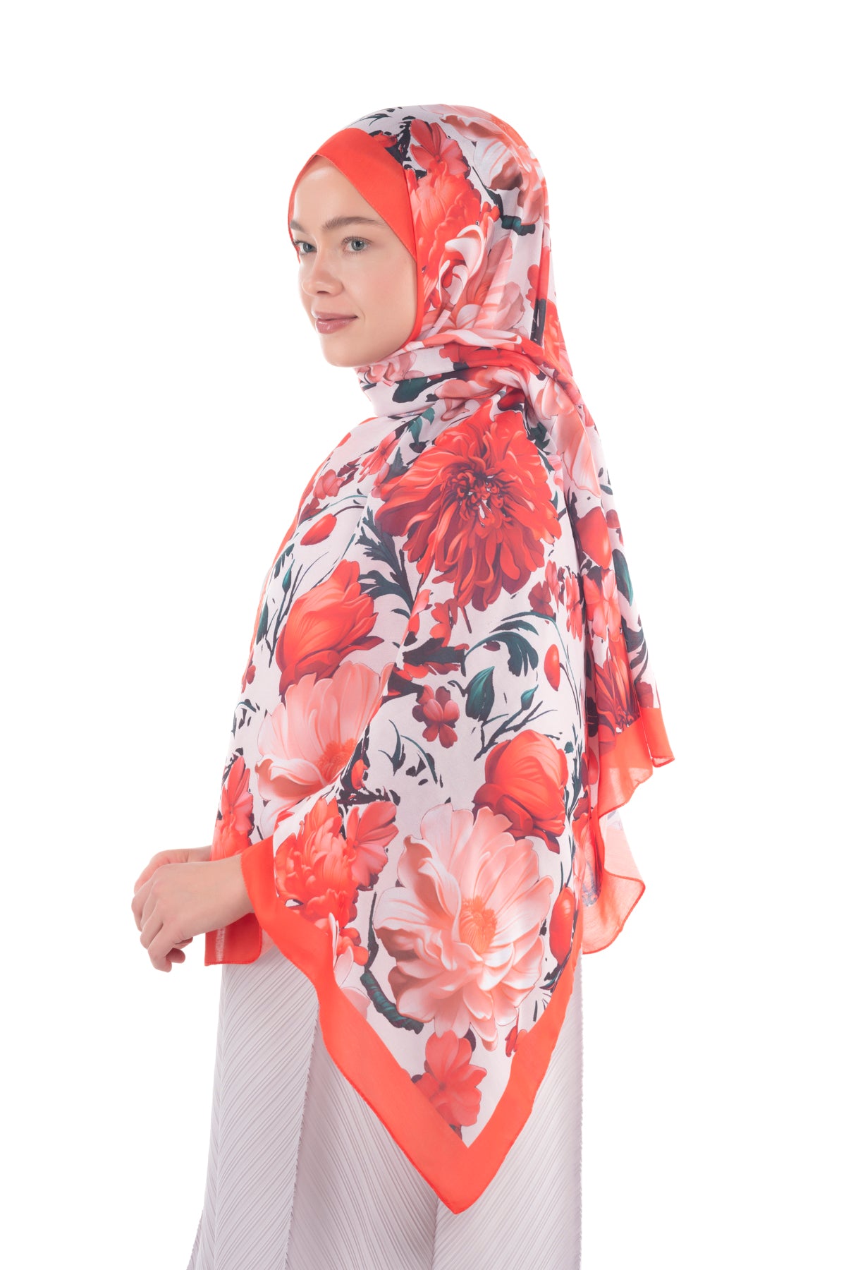 Versalis | Crimson Bloom Patterned So Soft™ Scarf Citrus Glow