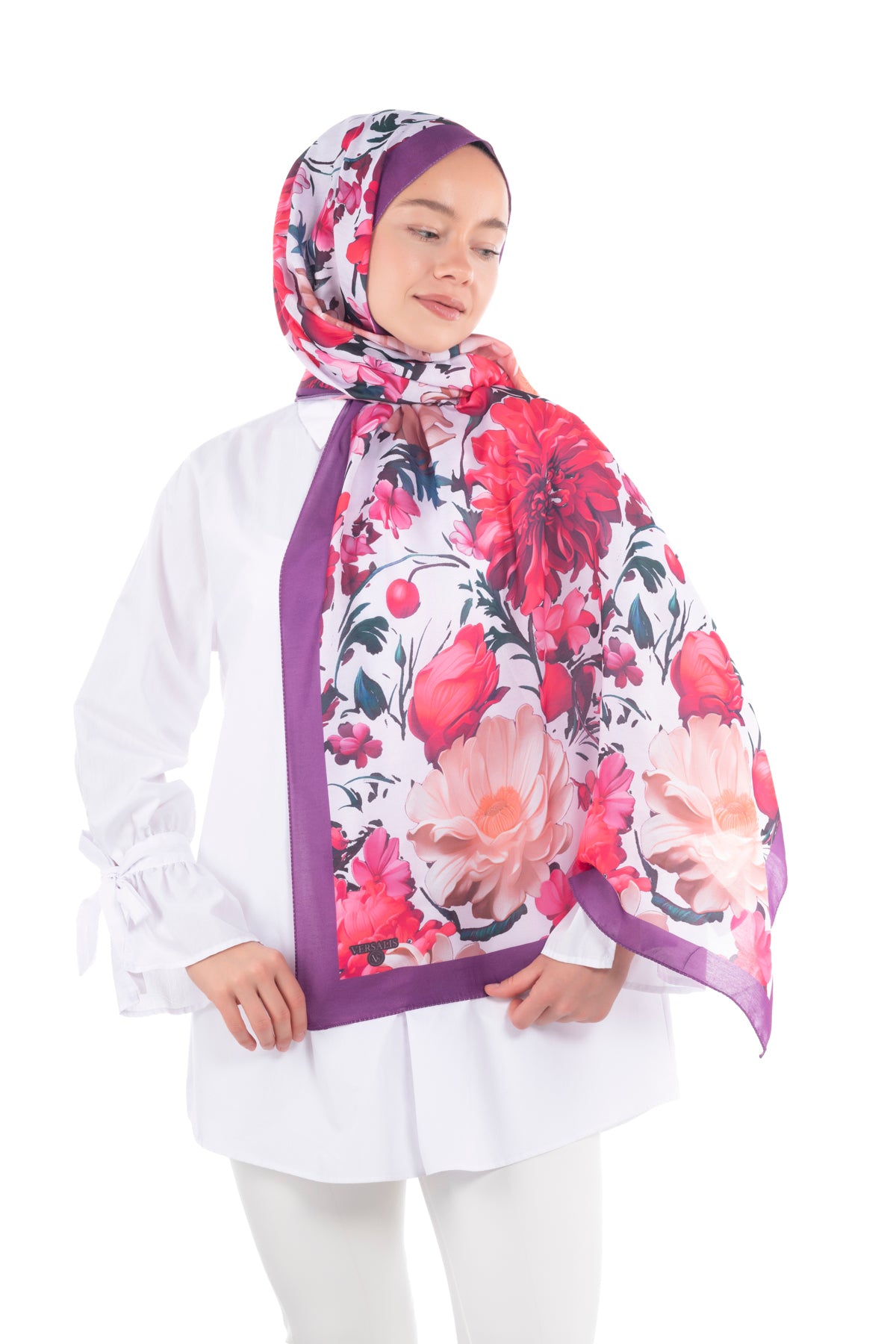 Versalis | Crimson Bloom Patterned So Soft™ Scarf Powdery Fuchsia