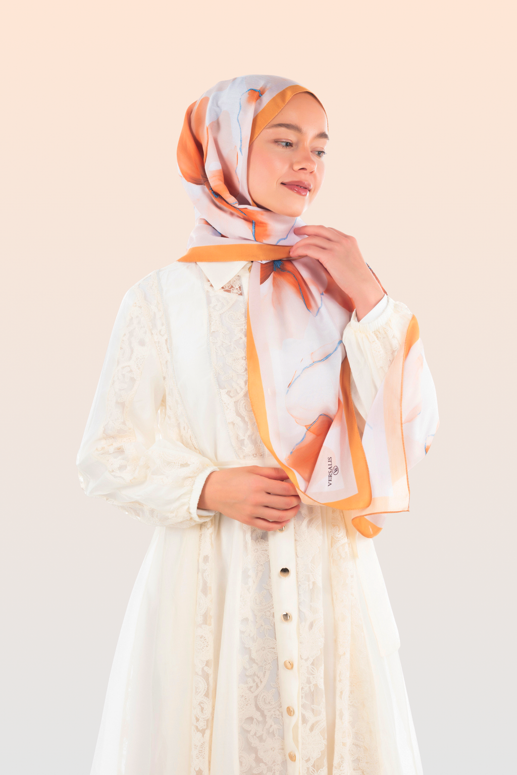 So Soft™ Scarf | Blush Flora - Light Orange Sun