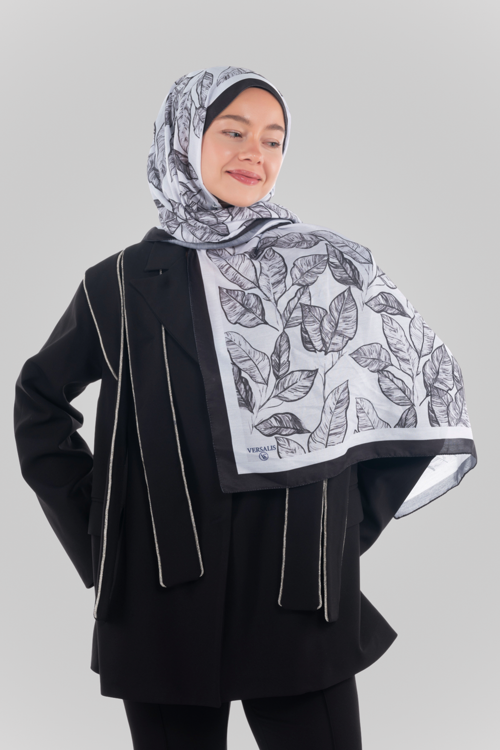 So Soft™ Shawl | Ink Meadow - Light Gray Melody