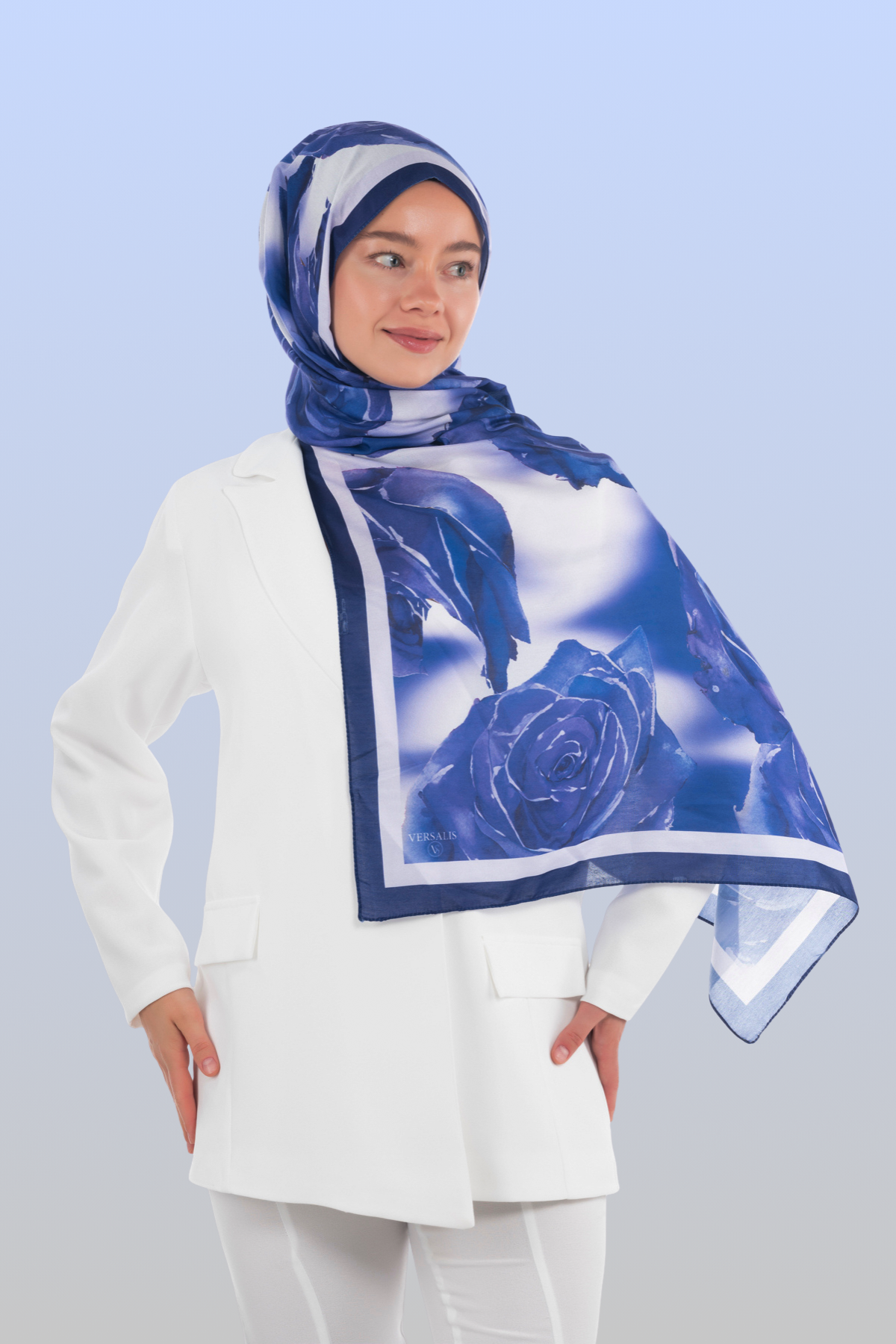So Soft™ Scarf | Rose Cloud - Deep Blue Dream