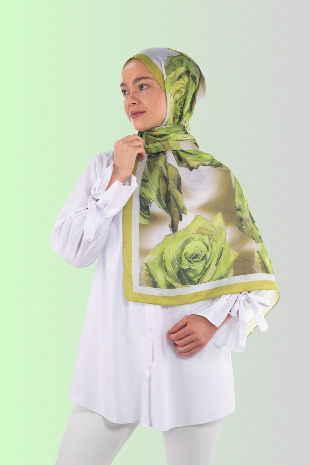 So Soft™ Shawl | Rose Cloud - Pastel Green Nature