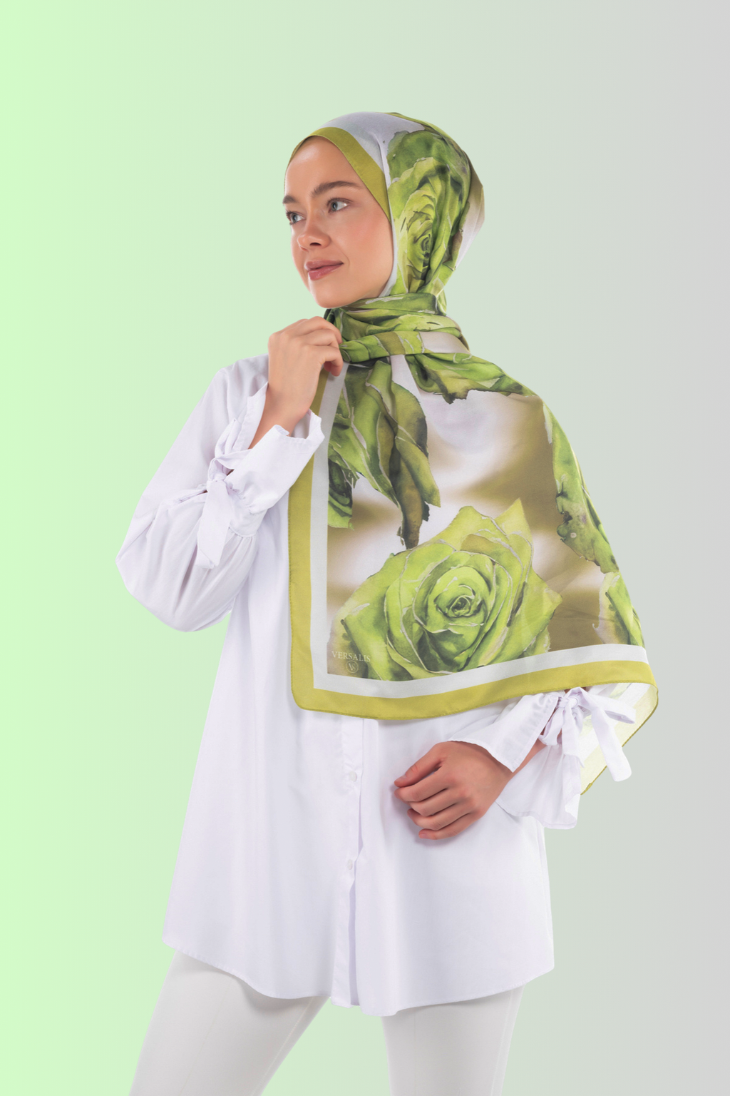 So Soft™ Şal | Rose Cloud - Pastel Yeşil Doğa