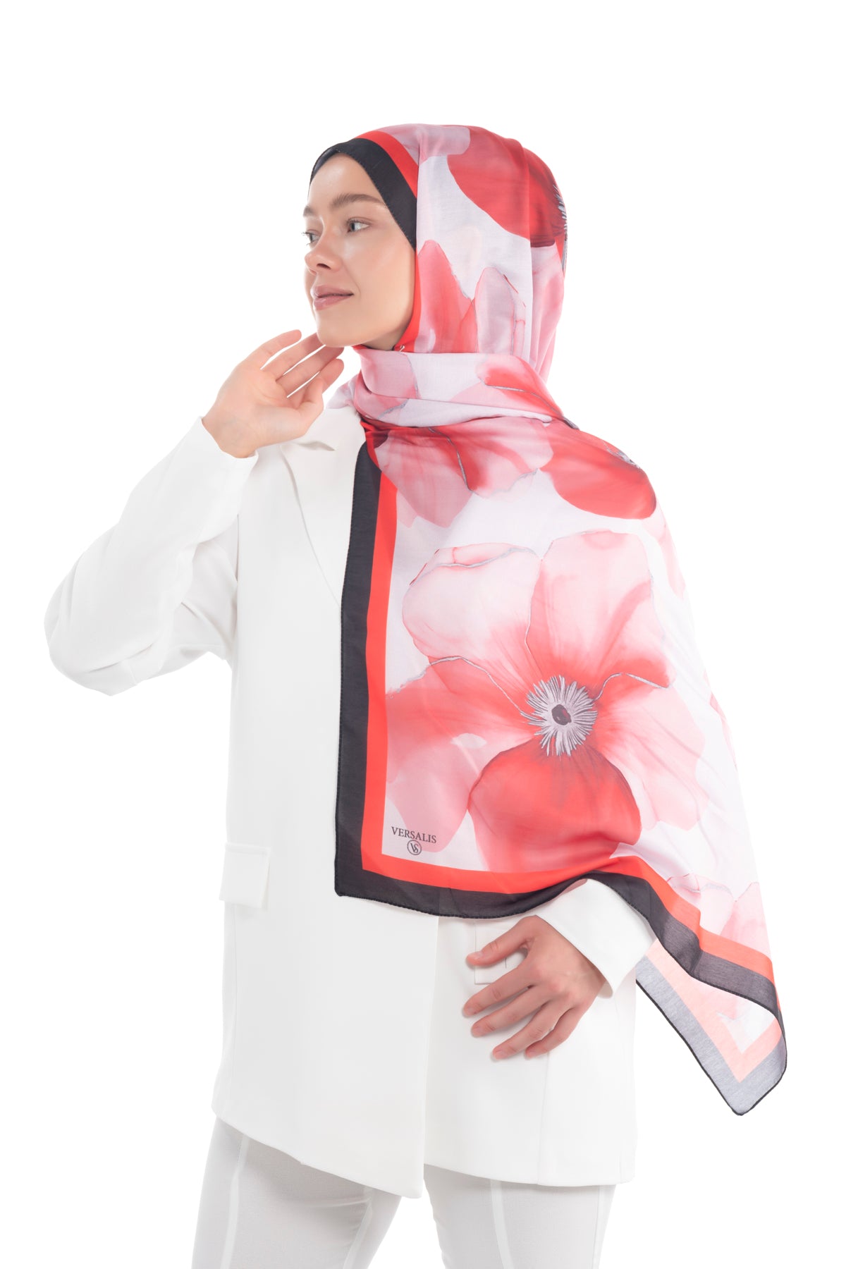 So Soft™ Shawl | Blush Flora - Light Red Flower