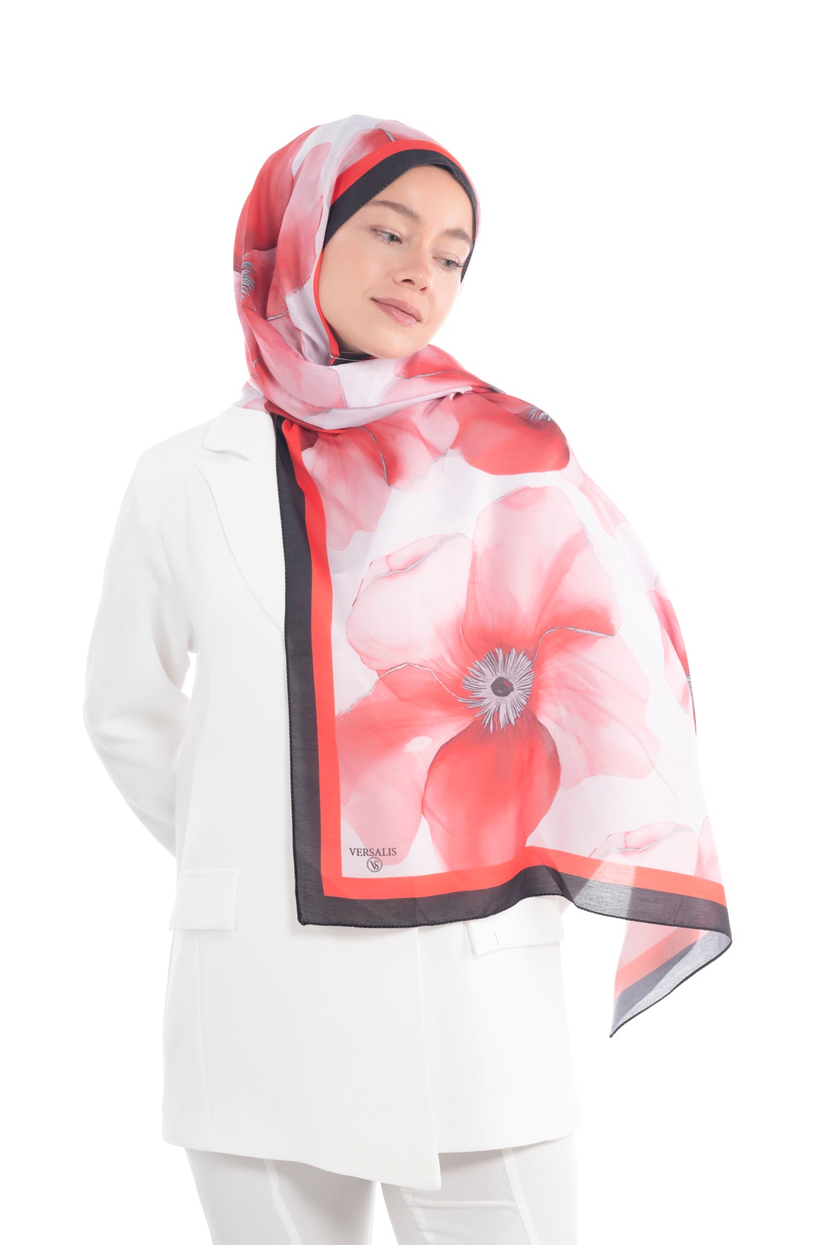 So Soft™ Shawl | Blush Flora - Light Red Flower