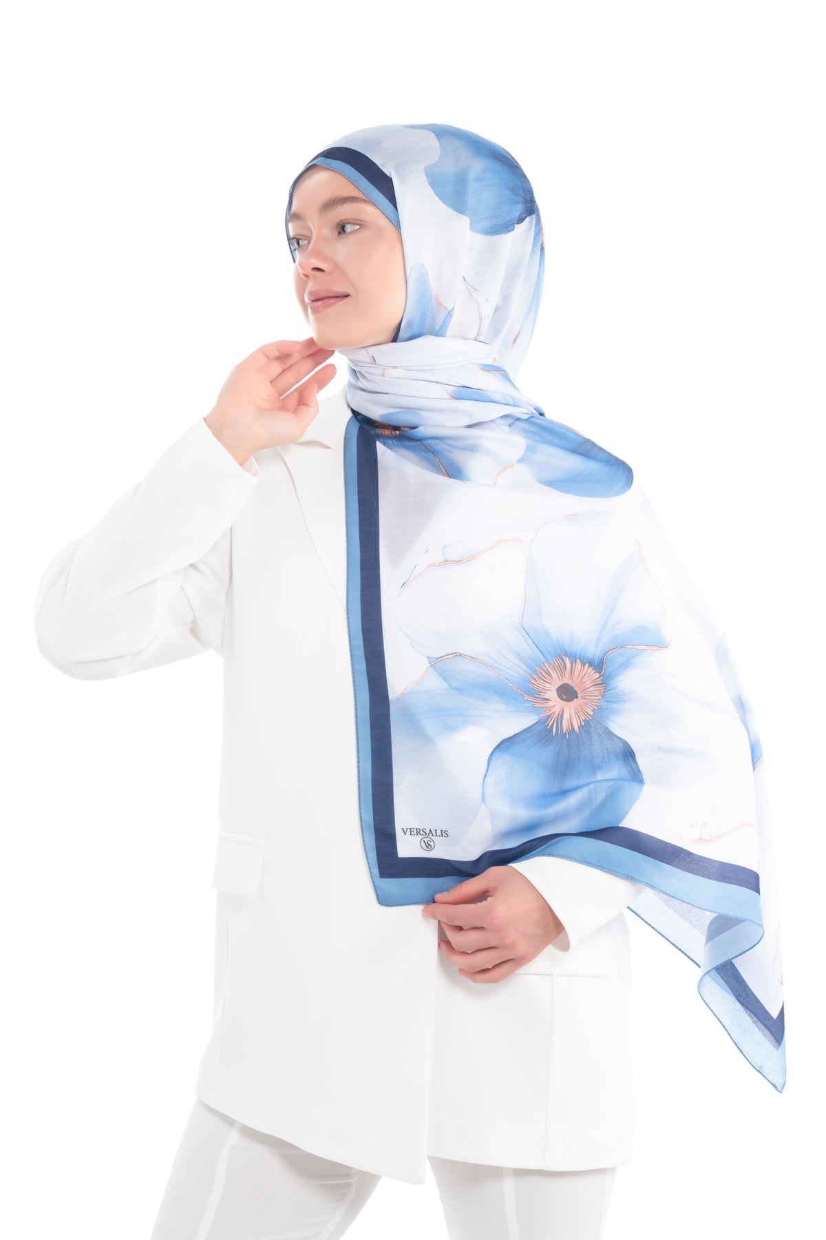 Versalis | Blush Flora Patterned So Soft™ Scarf Coral Glow