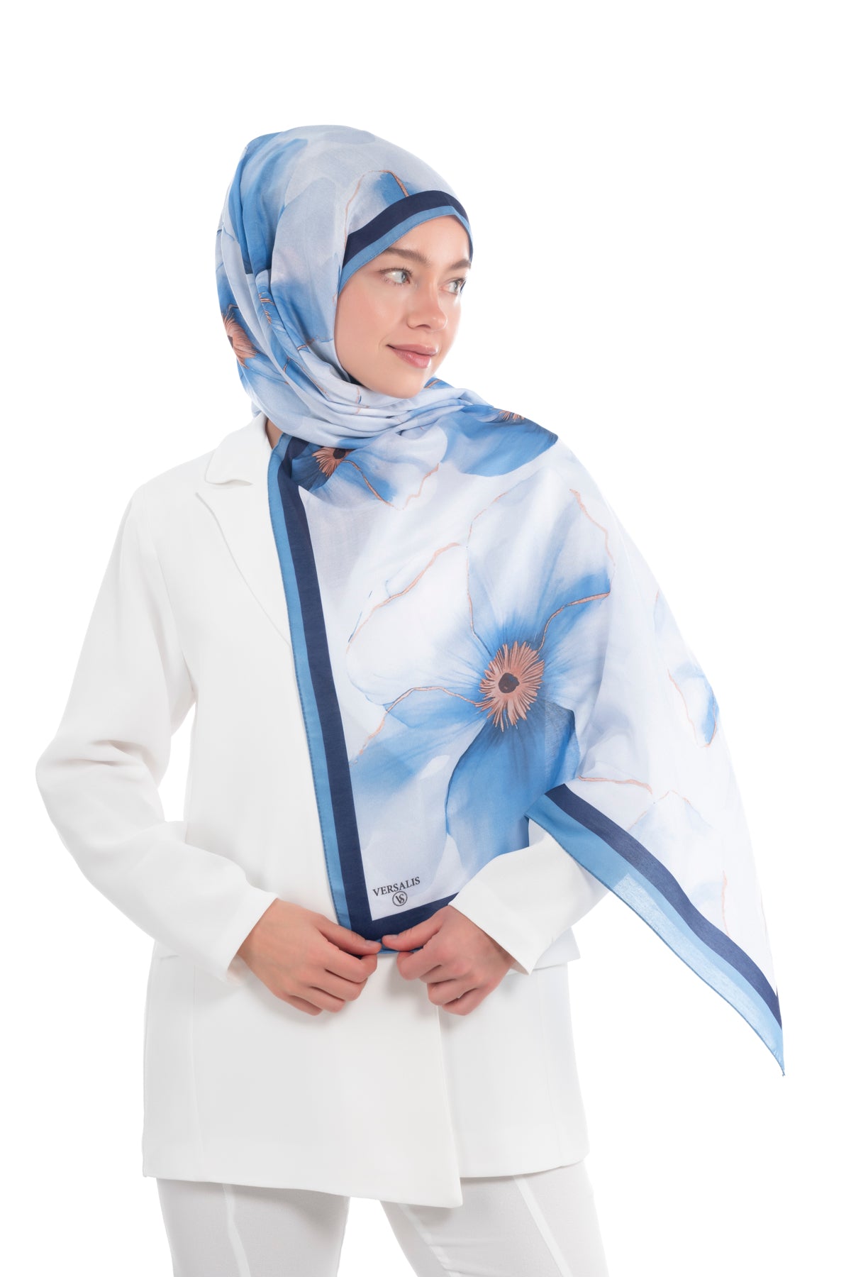 Versalis | Blush Flora Patterned So Soft™ Scarf Coral Glow