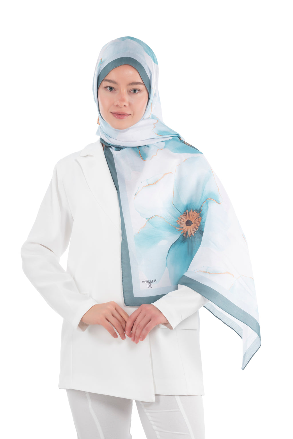 Versalis | Blush Flora Patterned So Soft™ Scarf Cinnamon Stripe