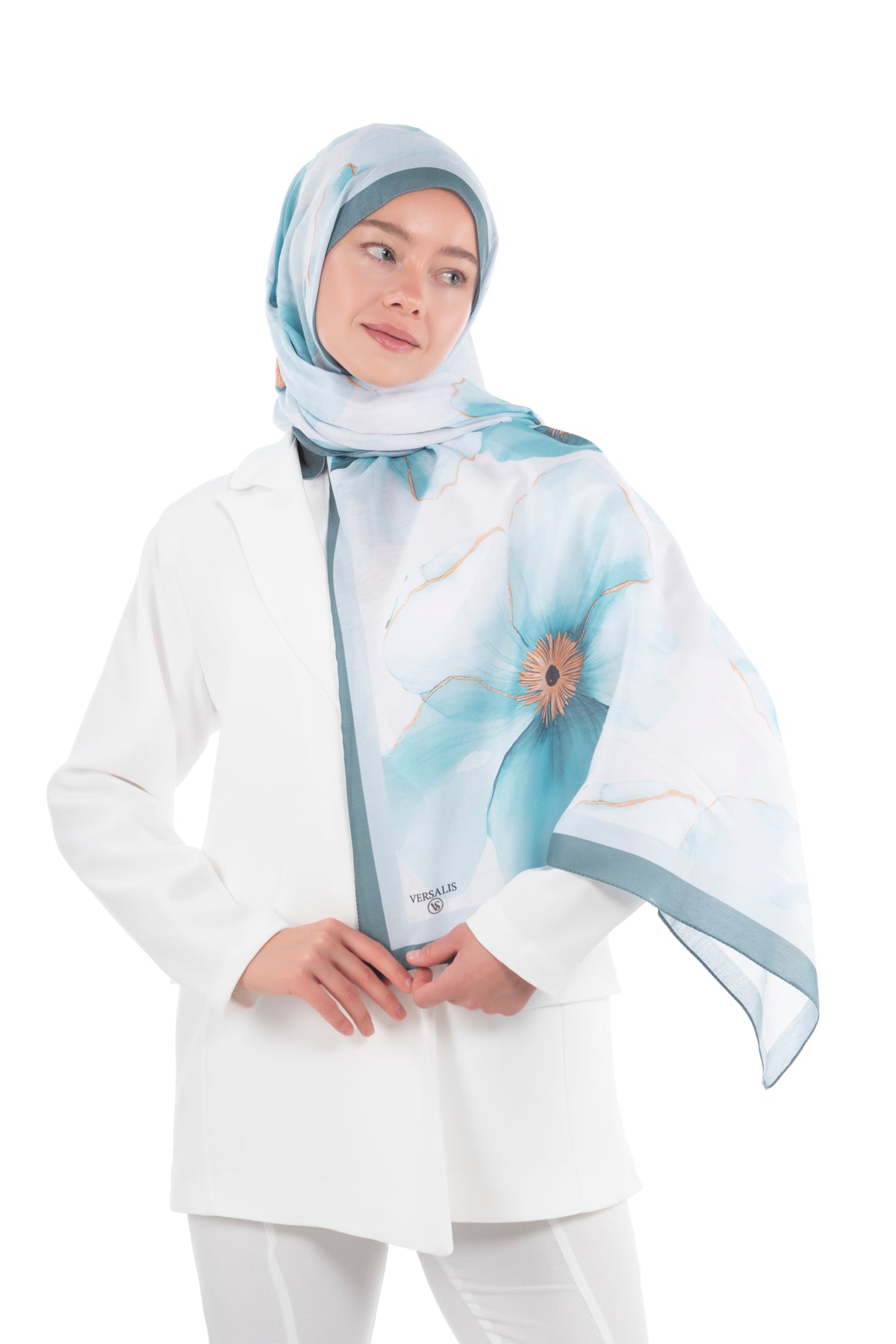 Versalis | Blush Flora Patterned So Soft™ Scarf Cinnamon Stripe