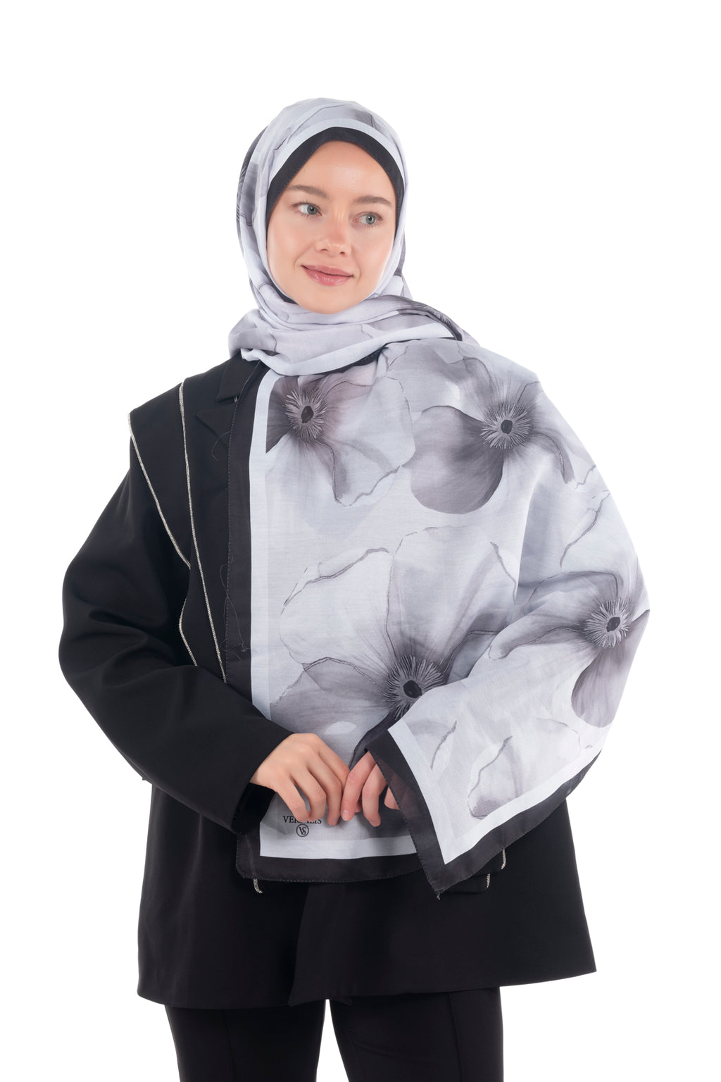 Versalis | Blush Flora Patterned So Soft™ Scarf Night Poppy