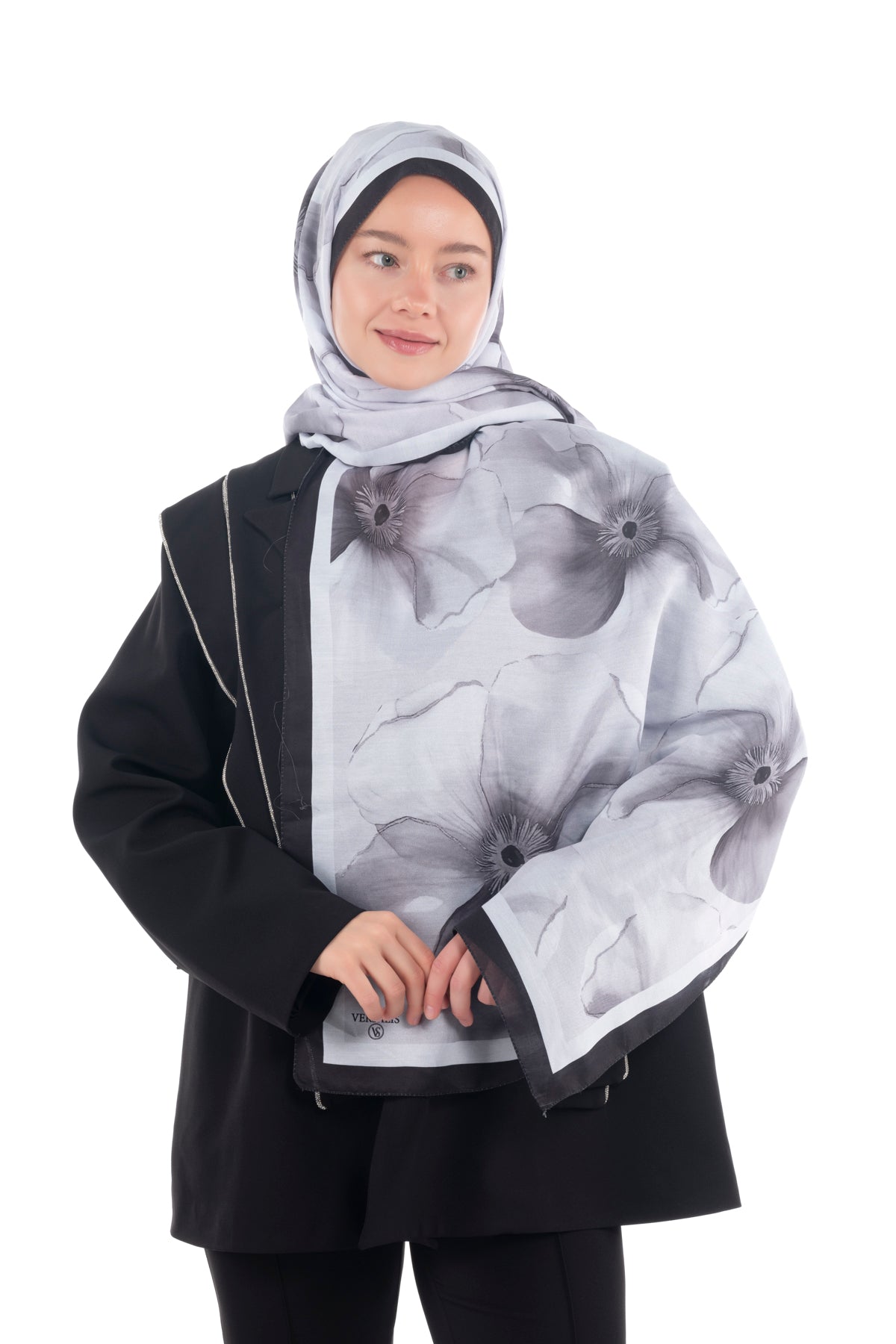 Versalis | Blush Flora Patterned So Soft™ Scarf Night Poppy