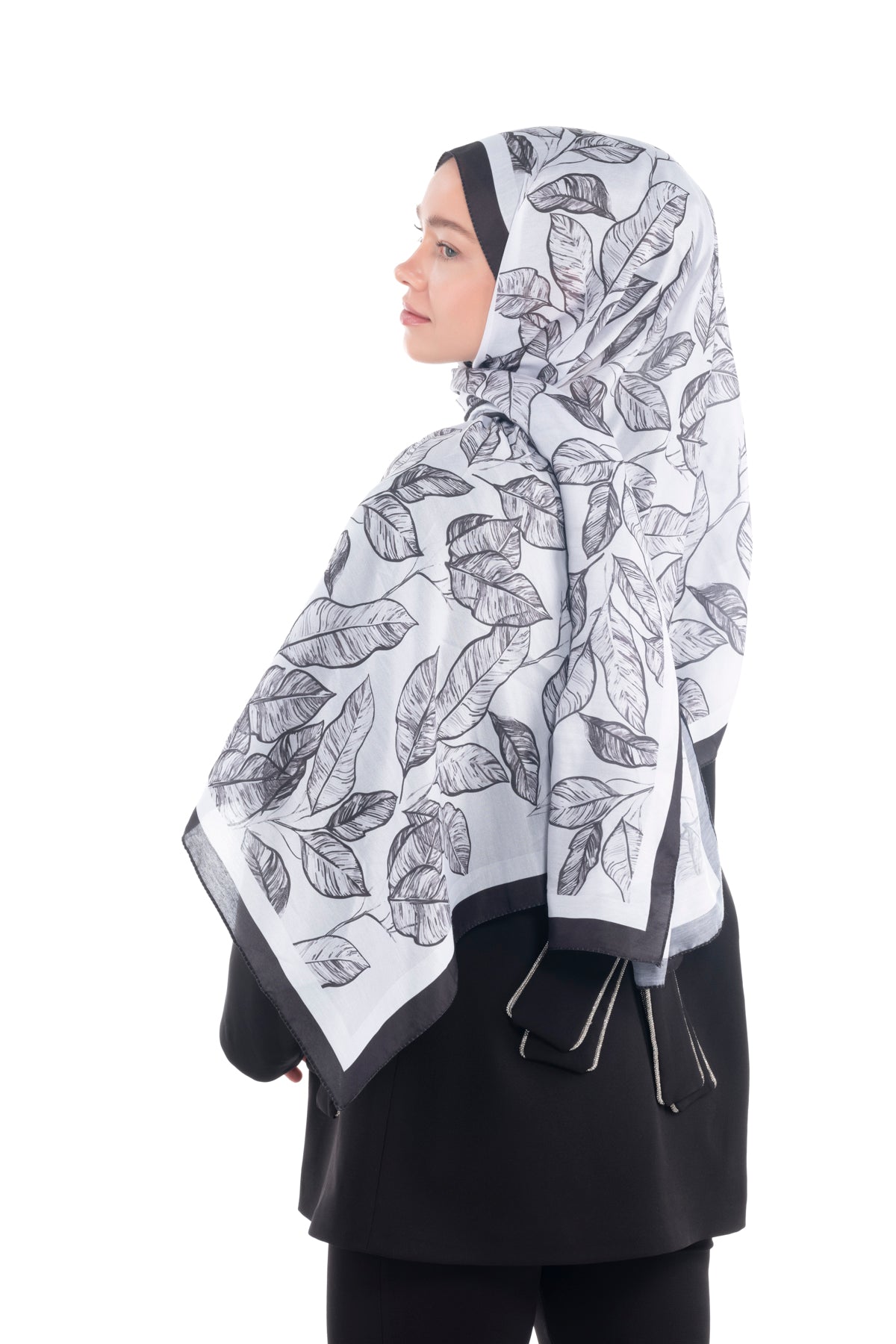 Versalis | Ink Meadow Patterned So Soft™ Scarf Olive Leaf