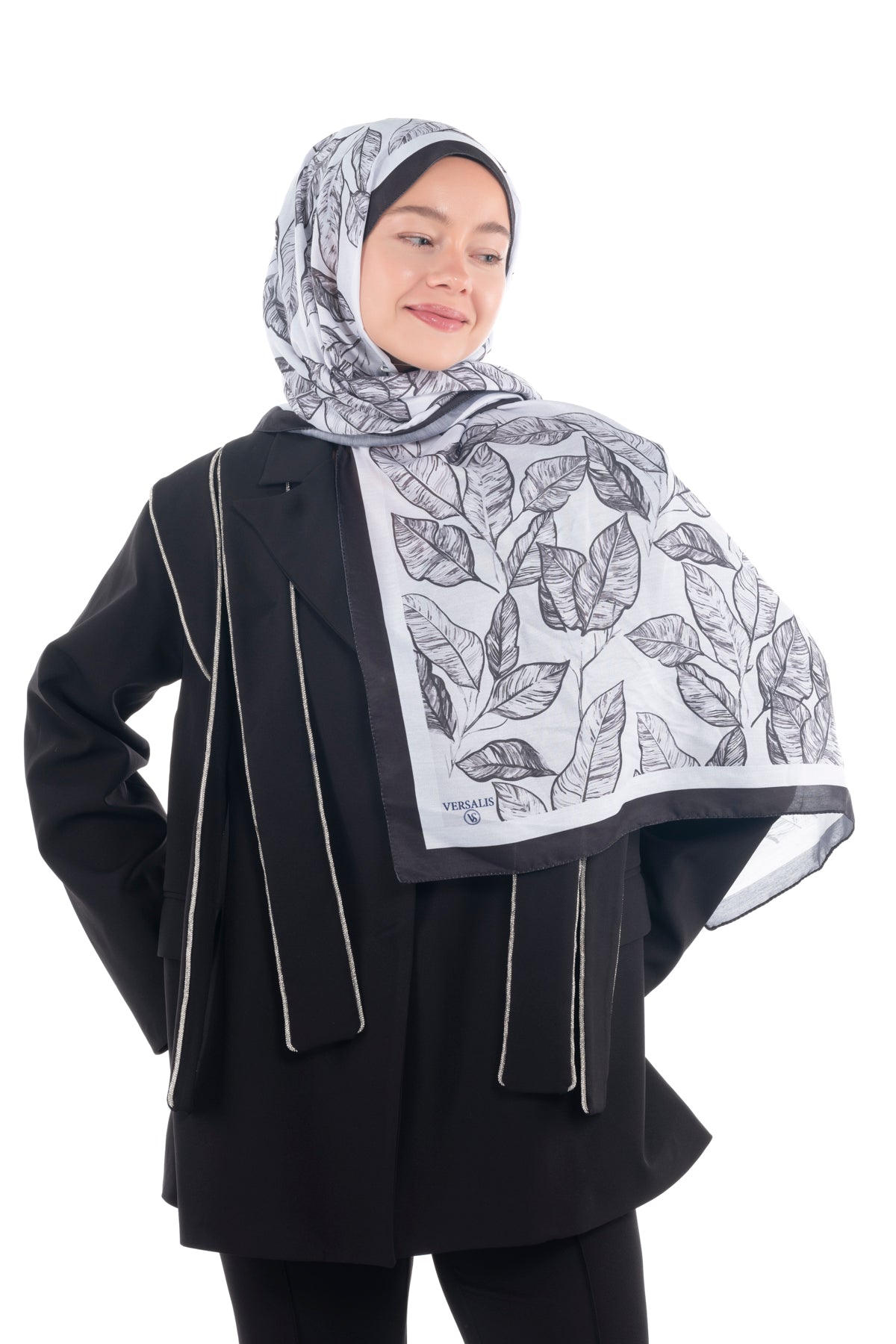 Versalis | Ink Meadow Patterned So Soft™ Scarf Olive Leaf