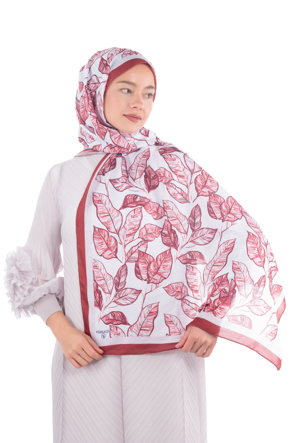 So Soft™ Shawl | Ink Meadow - Deep Crimson Leaf