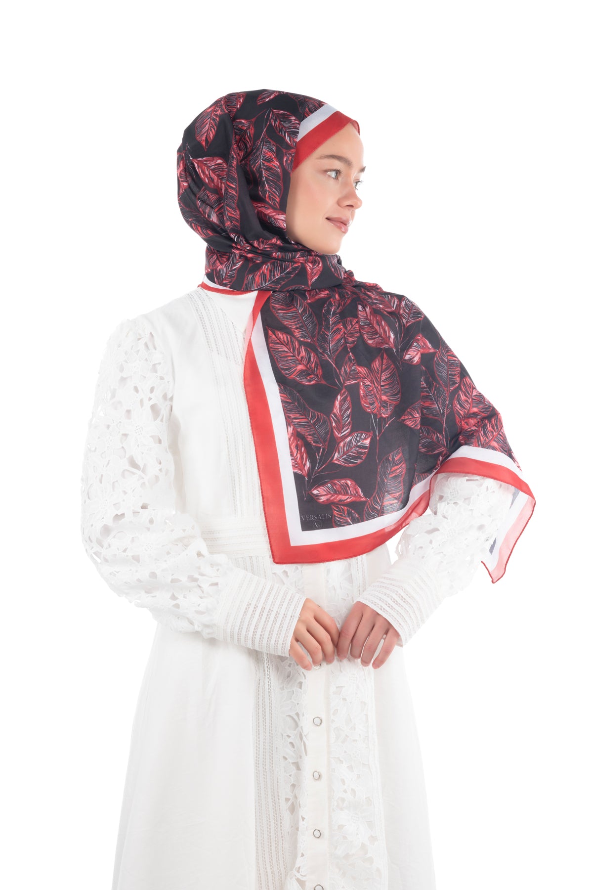 So Soft™ Scarf | Ink Meadow - Deep Red Black Night