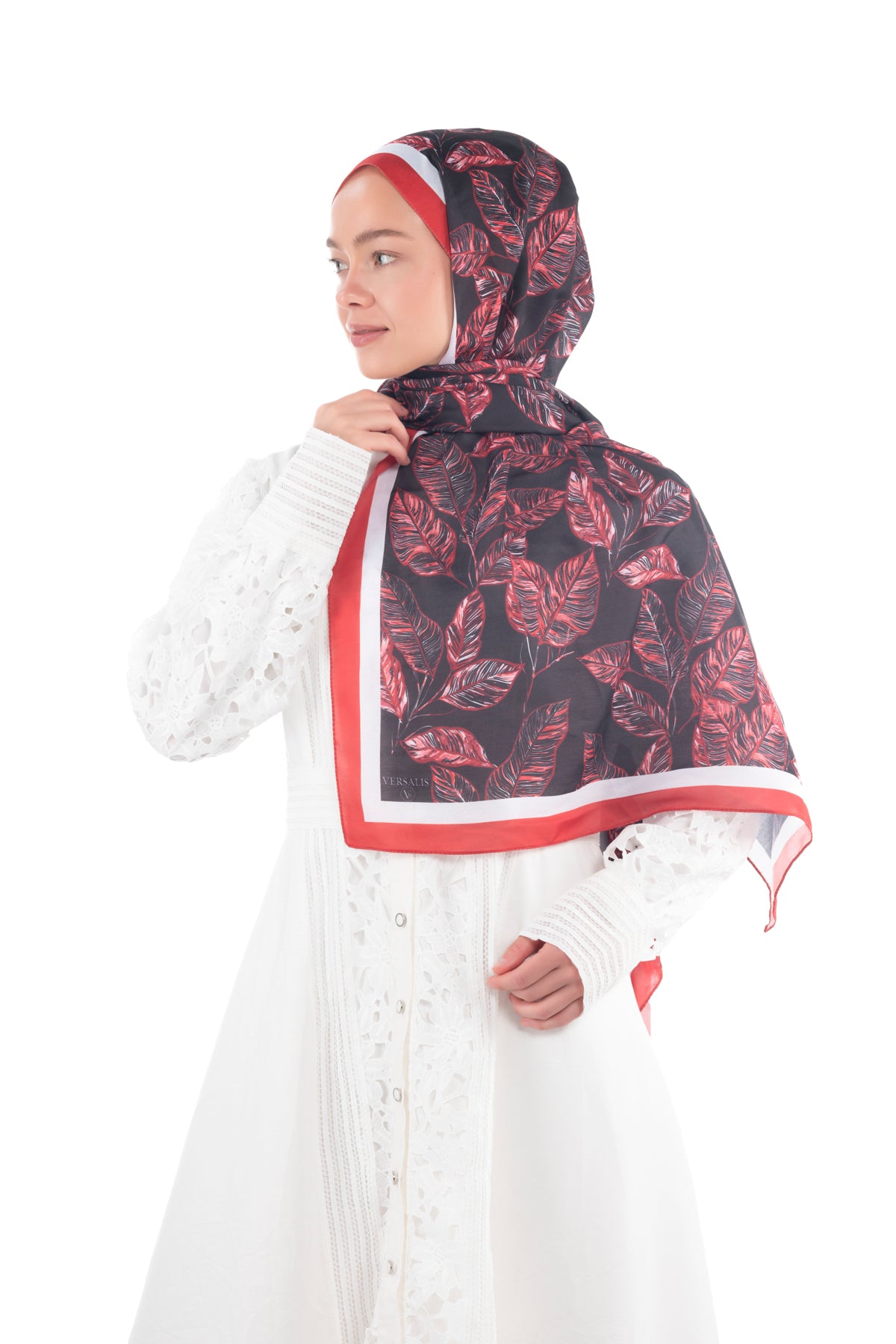 So Soft™ Scarf | Ink Meadow - Deep Red Black Night