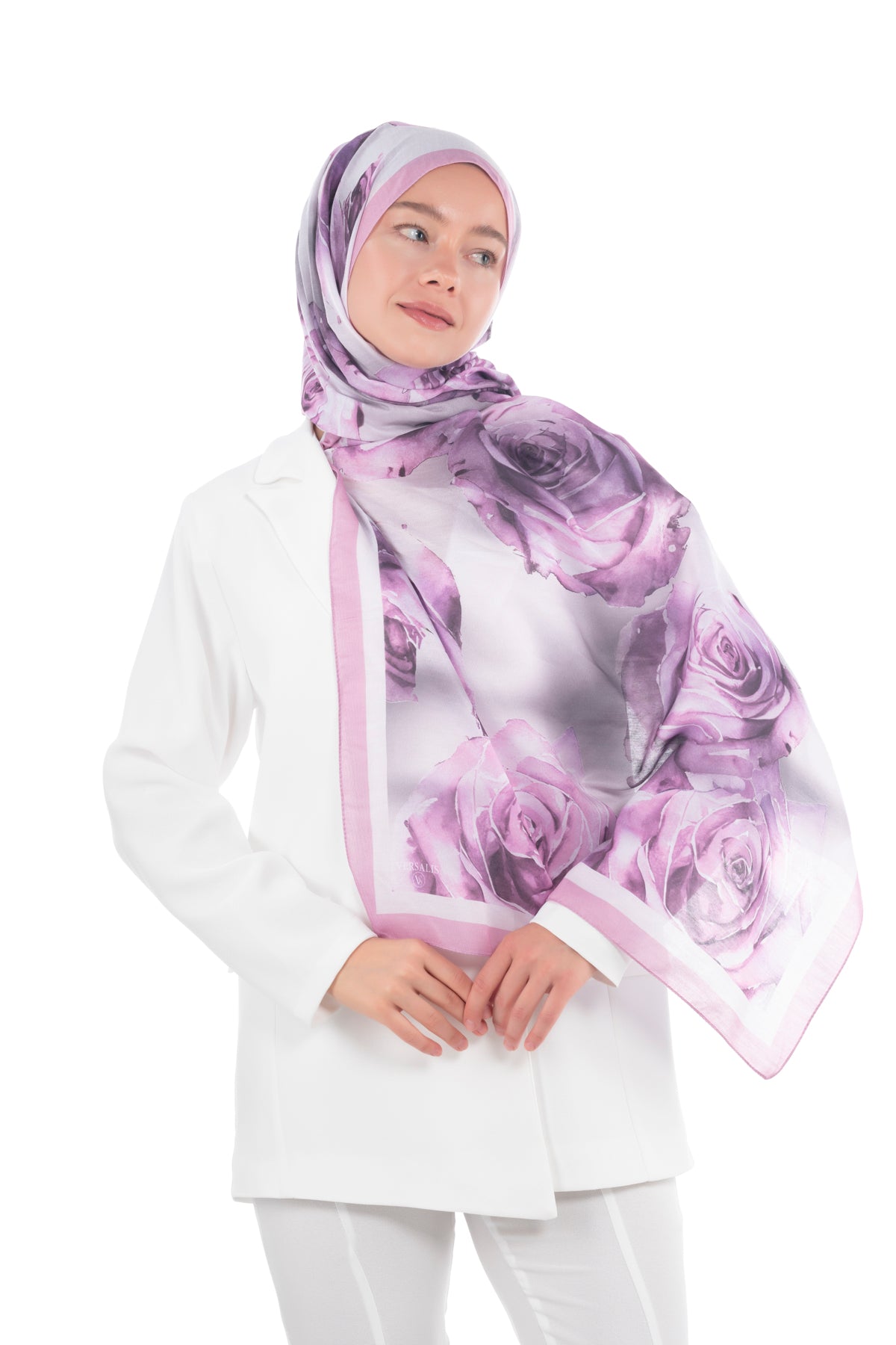 Versalis | Rose Cloud Patterned So Soft™ Scarf Deep Violet Purple