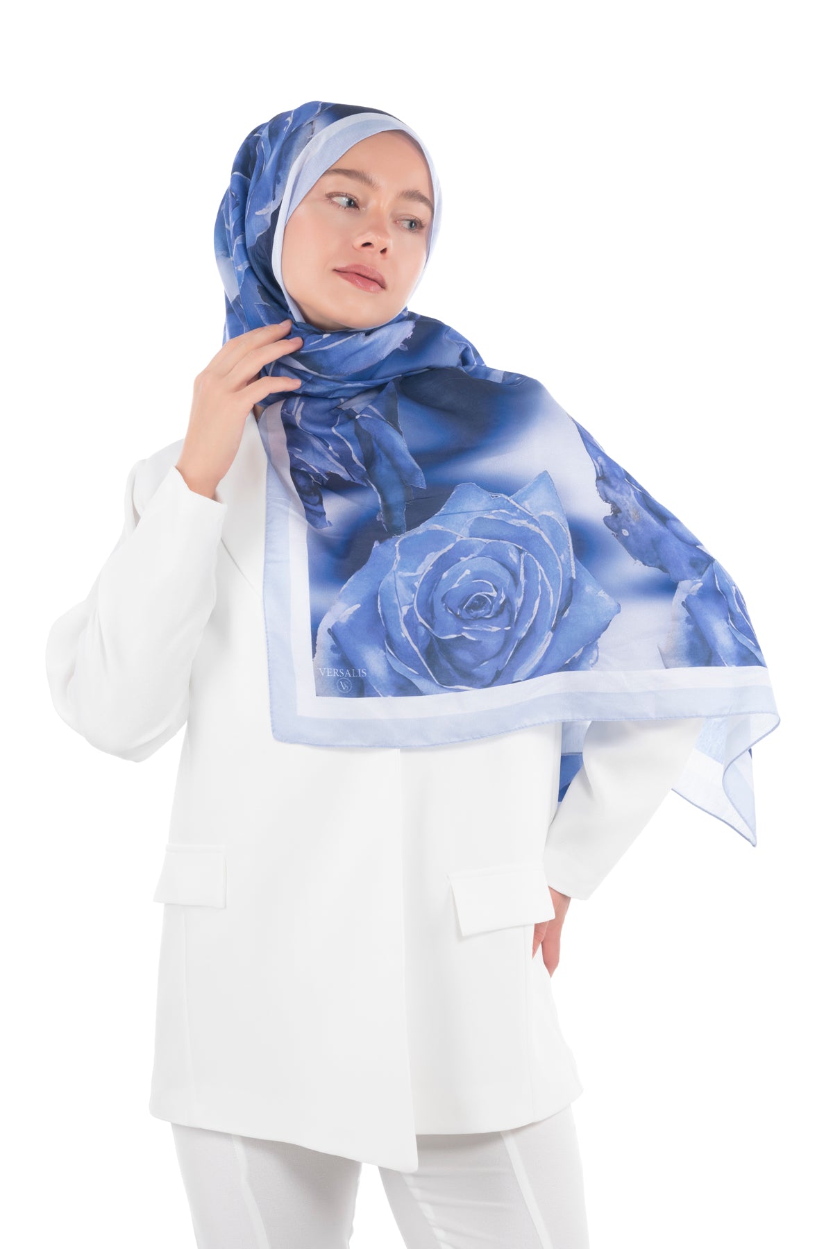 Versalis | Rose Cloud Patterned So Soft™ Scarf Orange Coral Flame