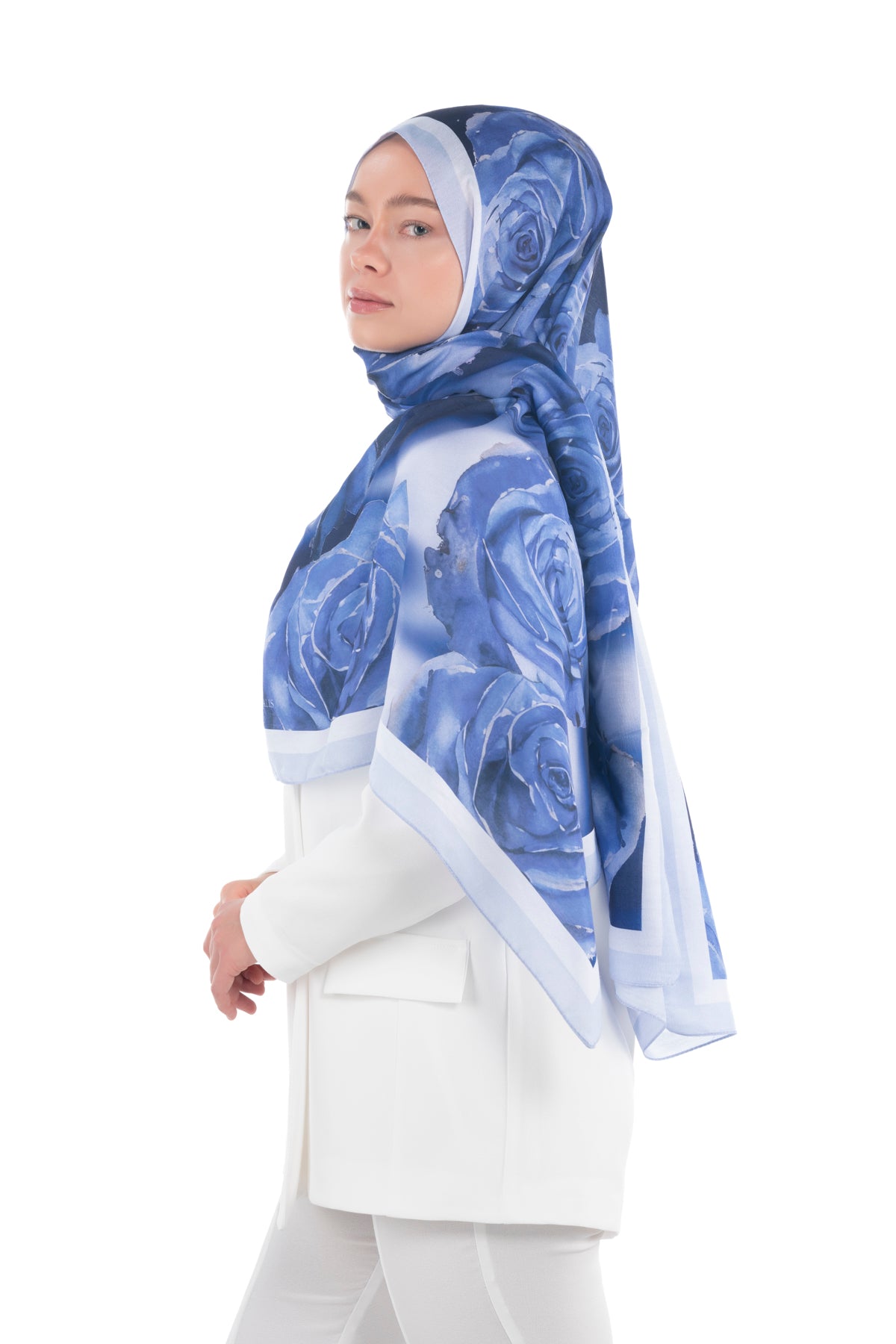 Versalis | Rose Cloud Patterned So Soft™ Scarf Orange Coral Flame