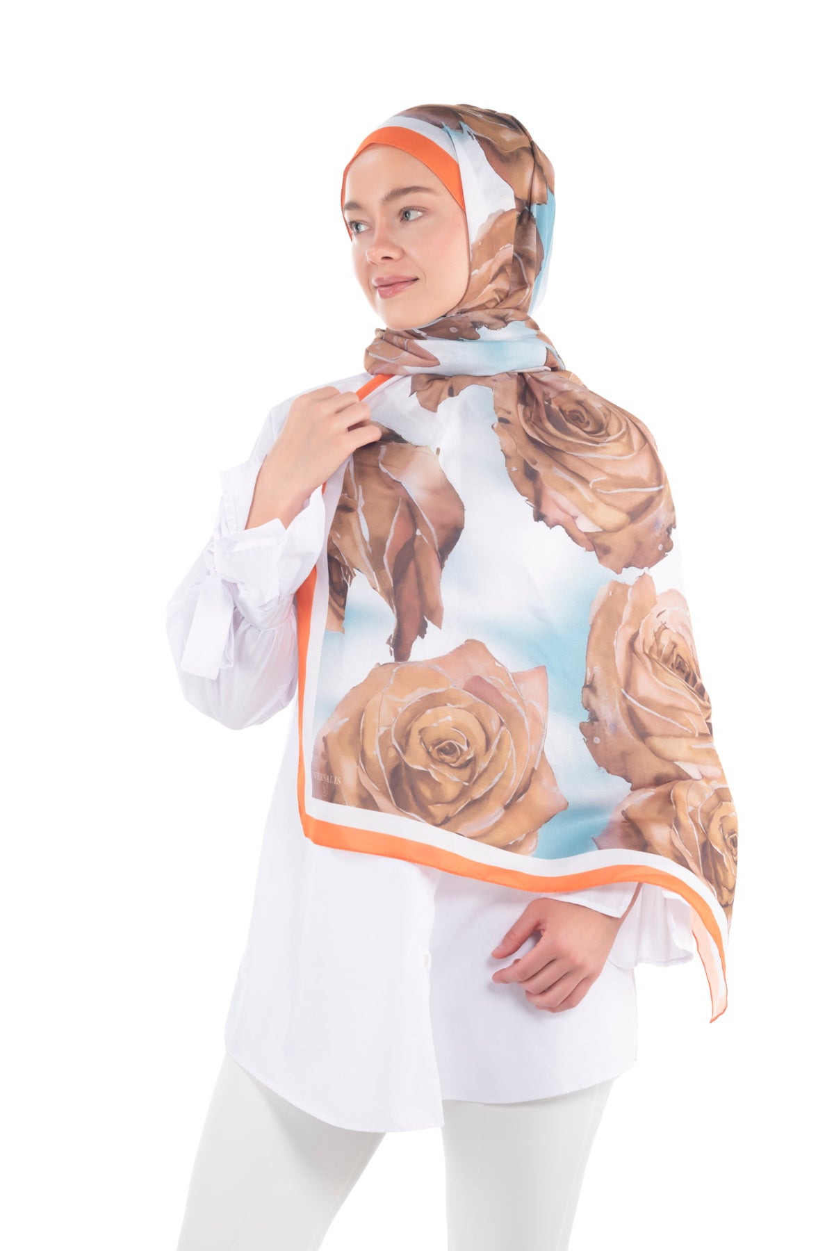 So Soft™ Shawl | Rose Cloud - Light Brown Turquoise Breeze