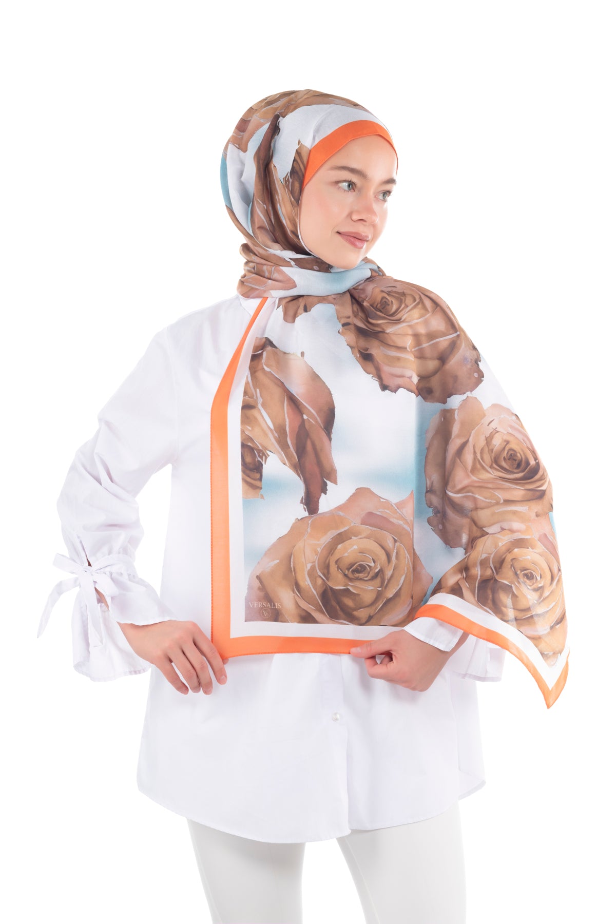 So Soft™ Shawl | Rose Cloud - Light Brown Turquoise Breeze